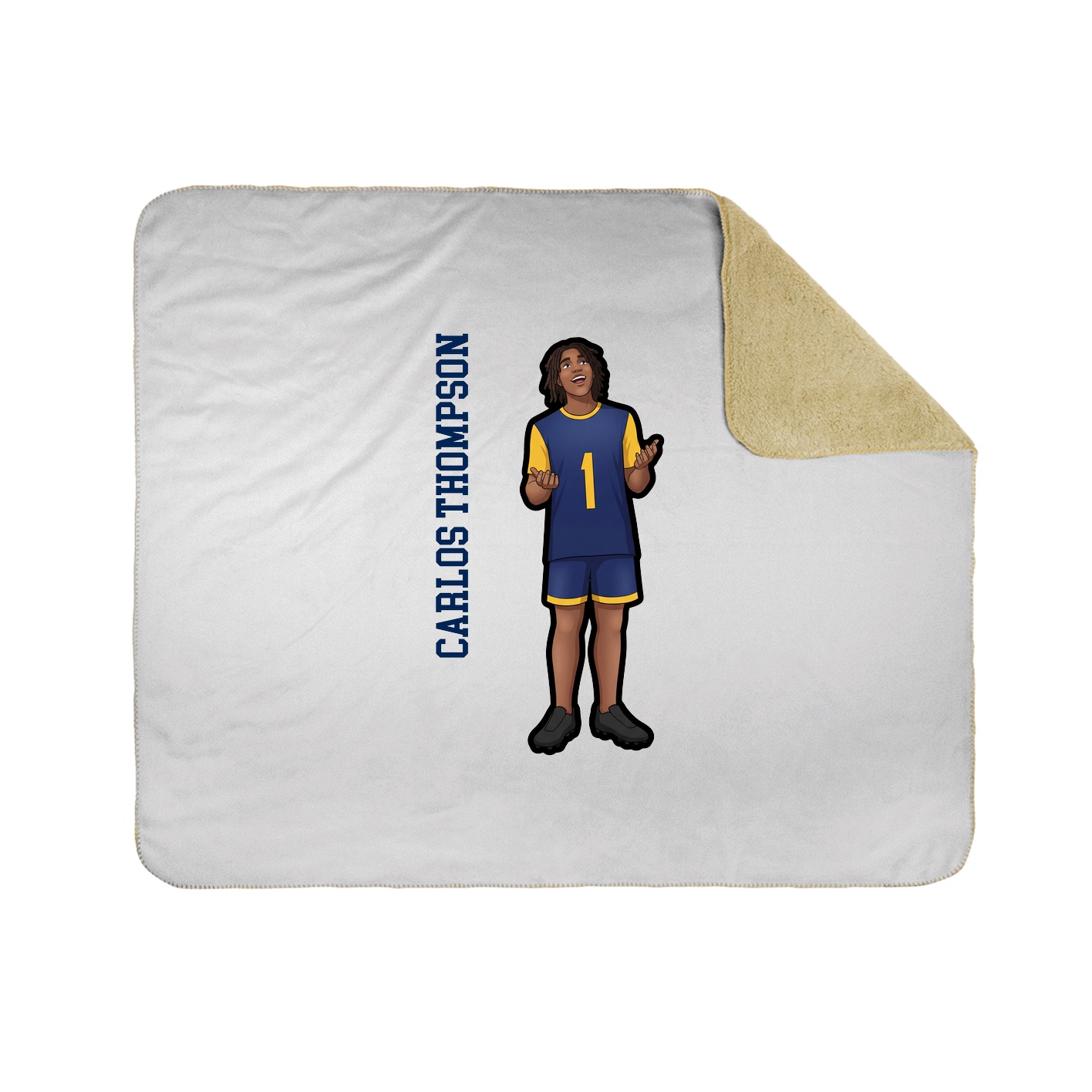 Throw Blanket — Name Vertical in White