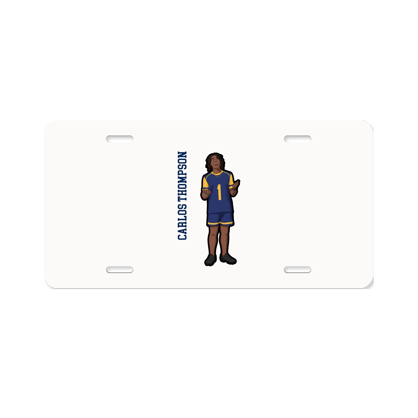 License Plate — Name Vertical in Classic
