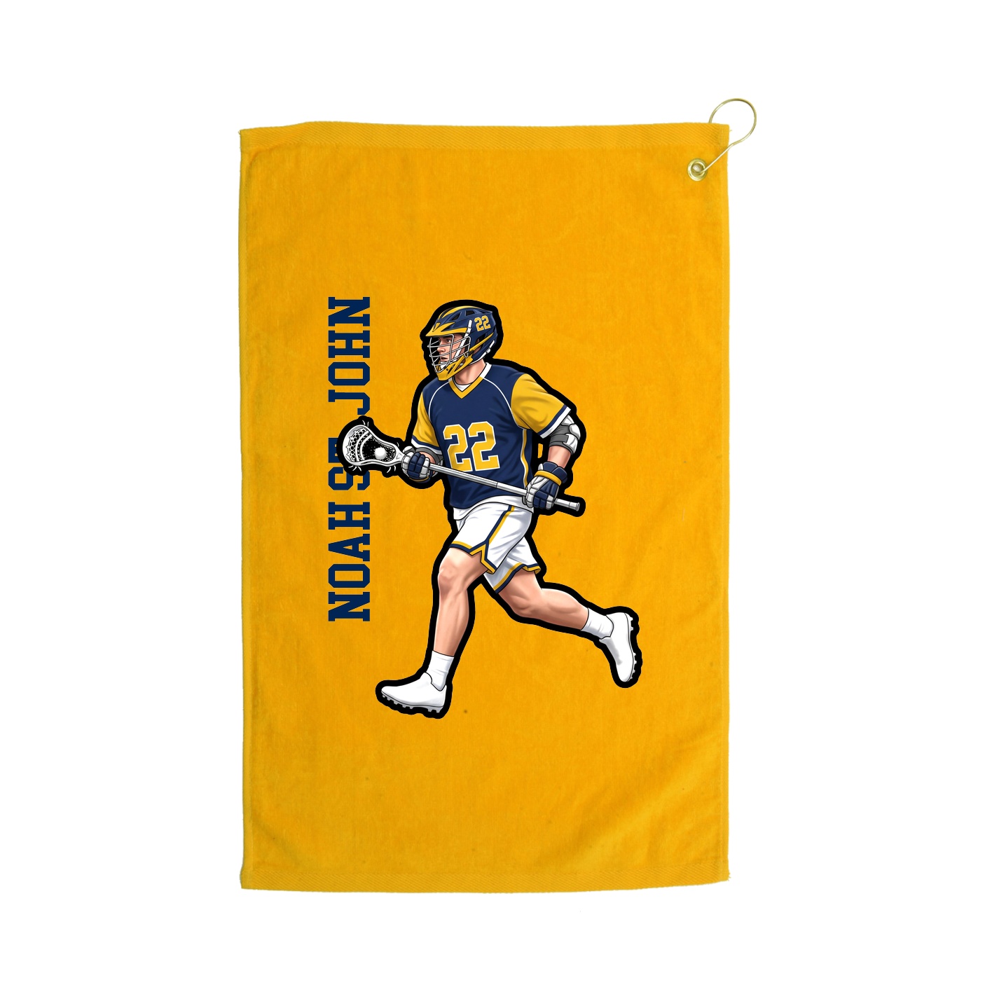 Golf Towel — Name Vertical in Gold