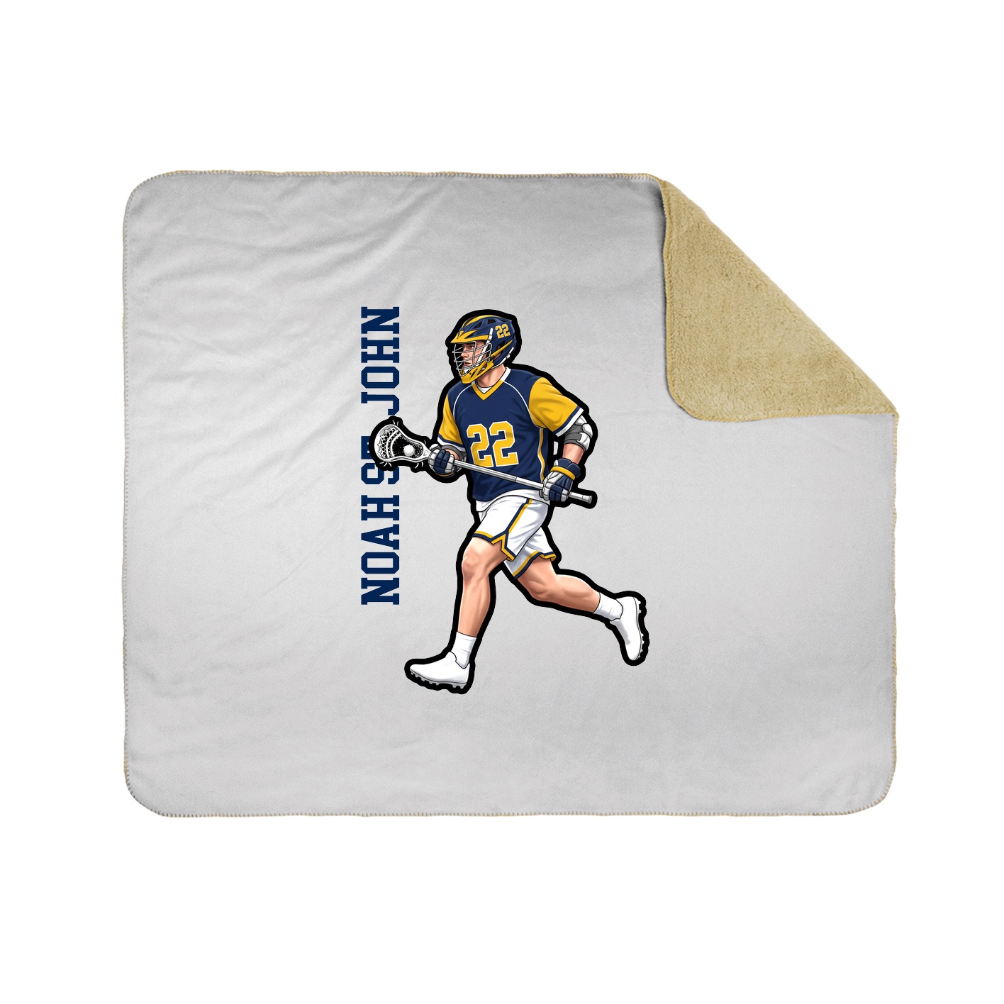Throw Blanket — Name Vertical in White
