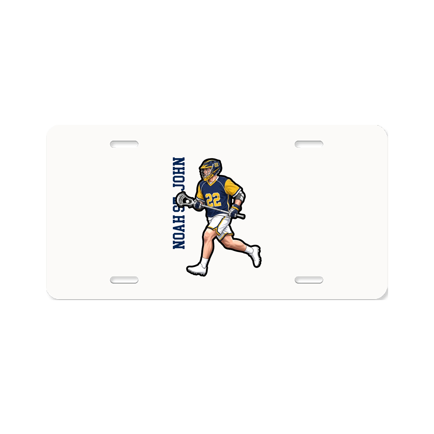 License Plate — Name Vertical in Classic