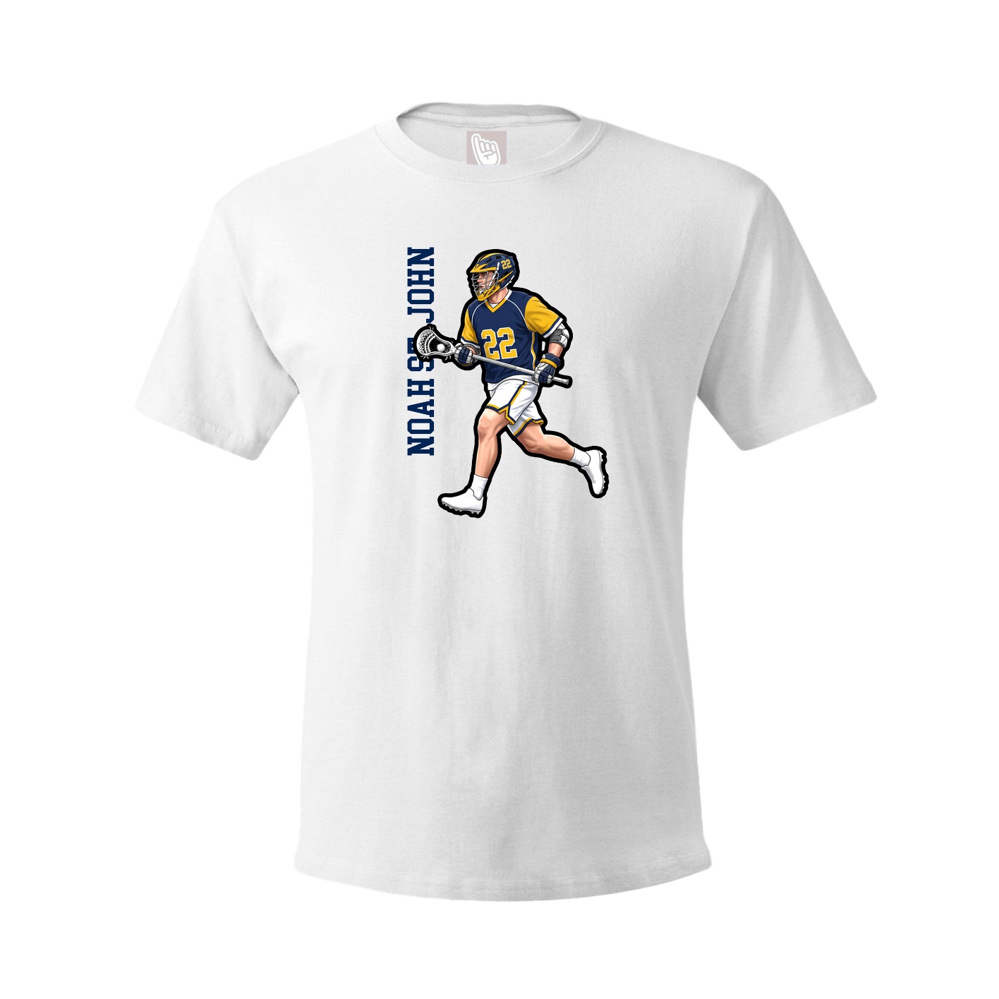 Youth Tee — Name Vertical in White