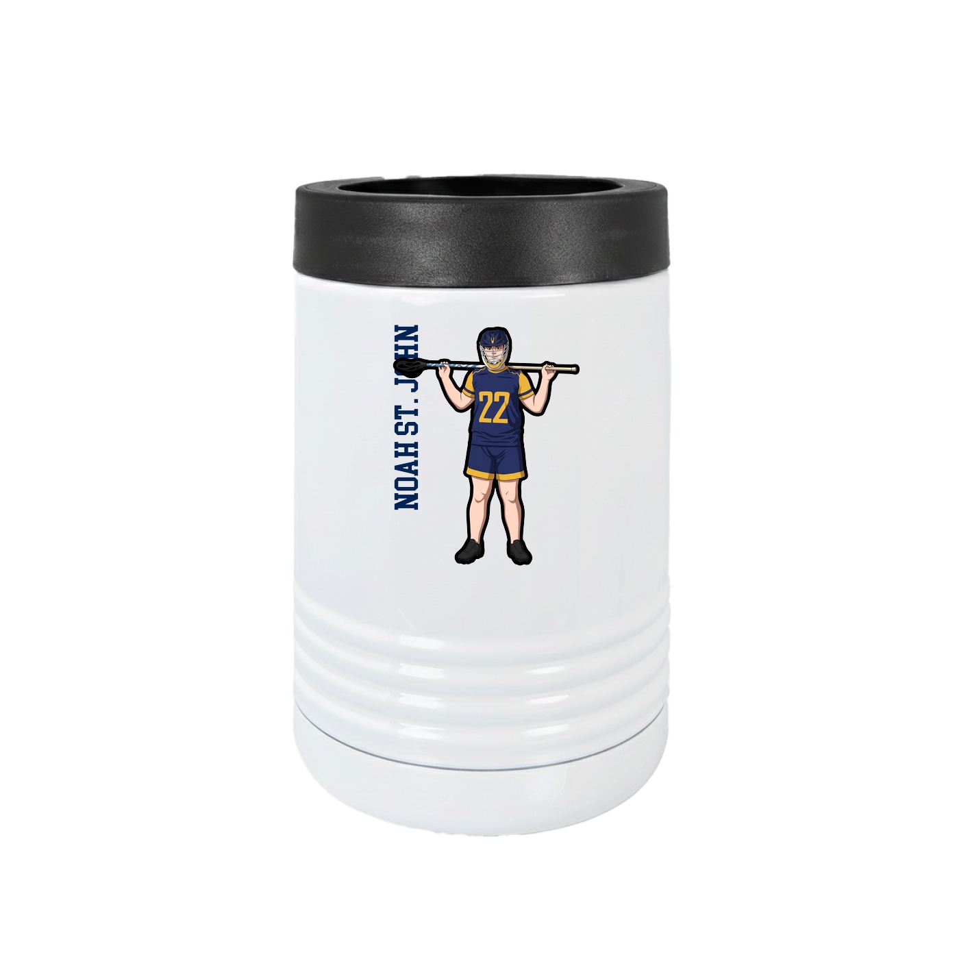 Beverage Holder — Name Vertical in White