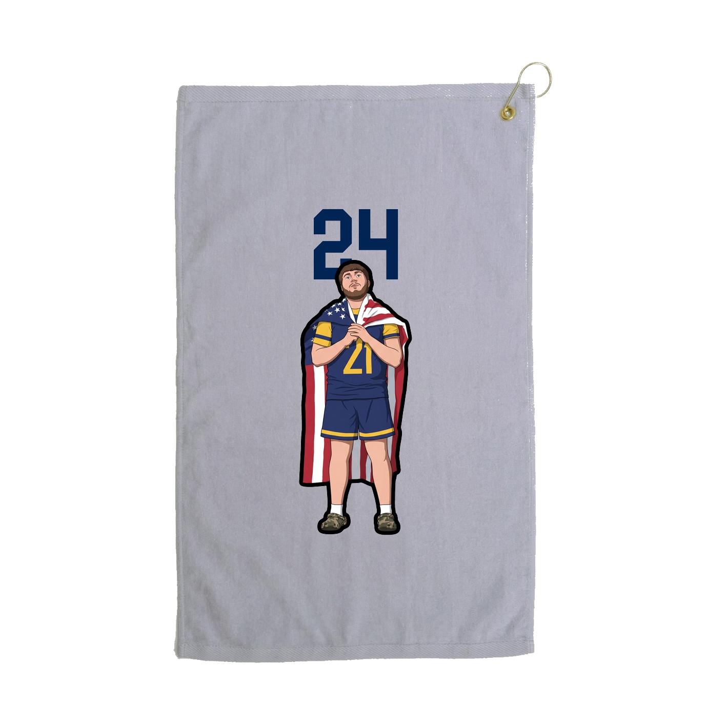 Golf Towel — Number Top in Grey