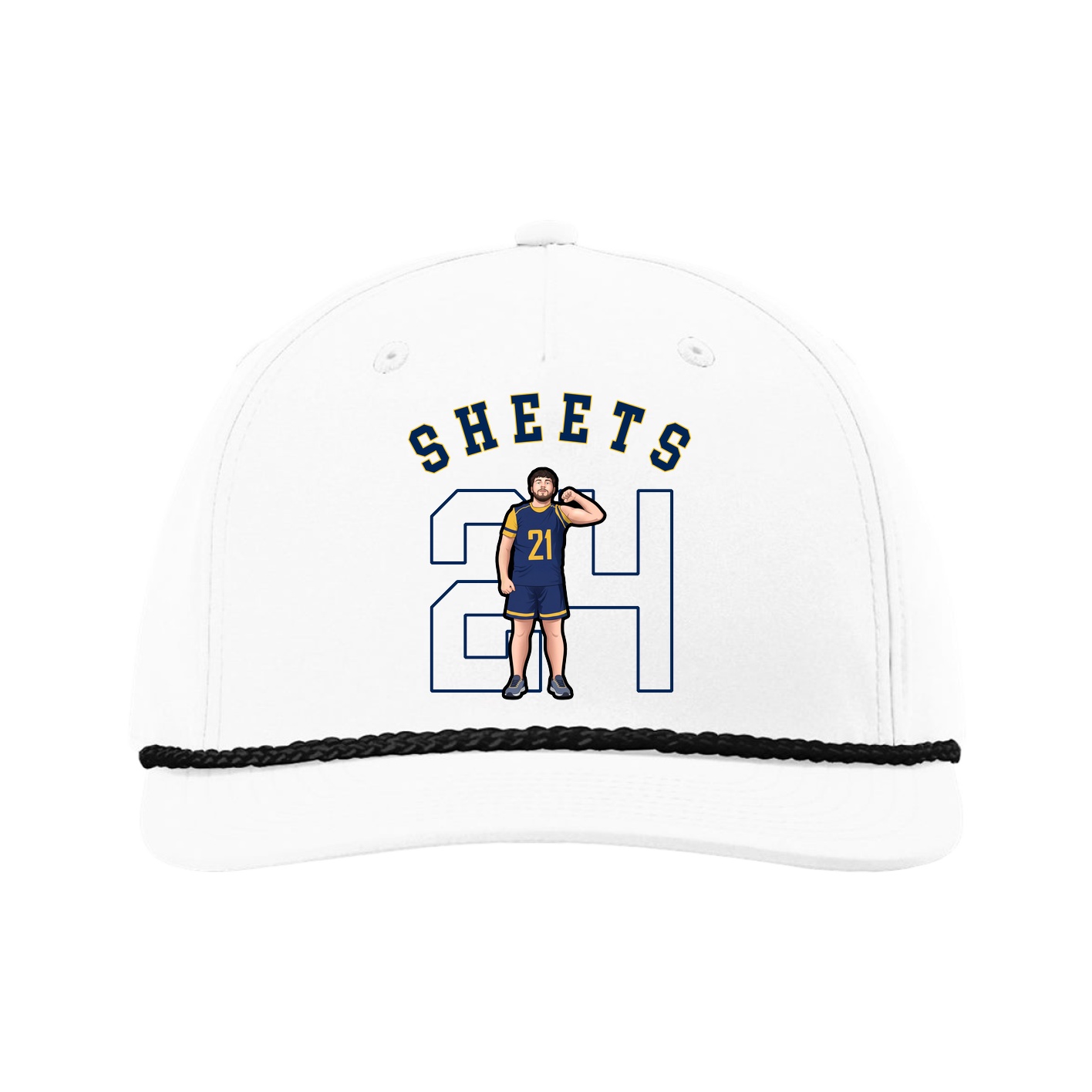 Five-Panel Classic Rope Cap — Shirsey Arch in White