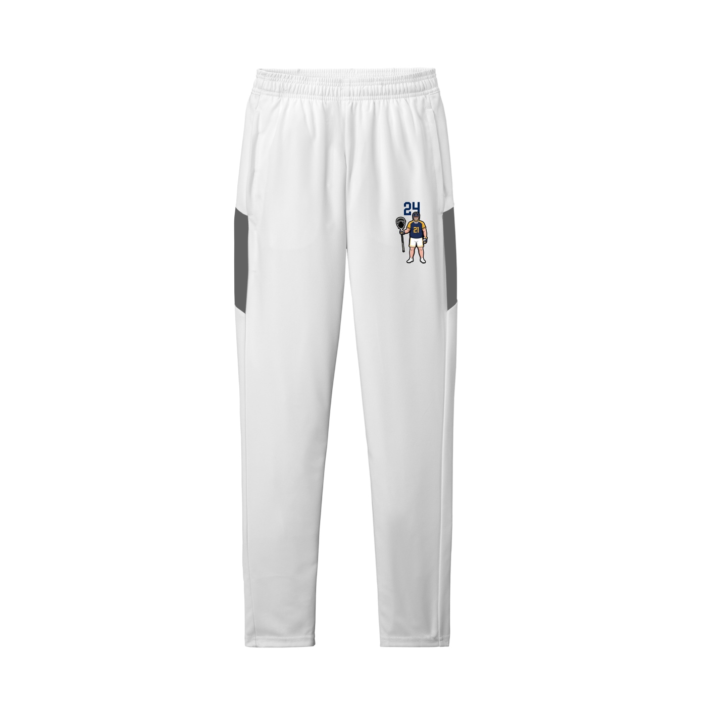 Team Travel Pant — Number Top in White/Grey