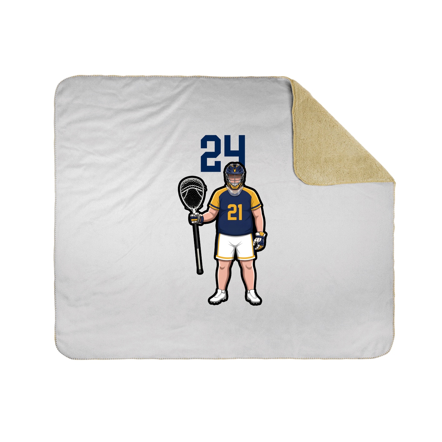 Throw Blanket — Number Top in White