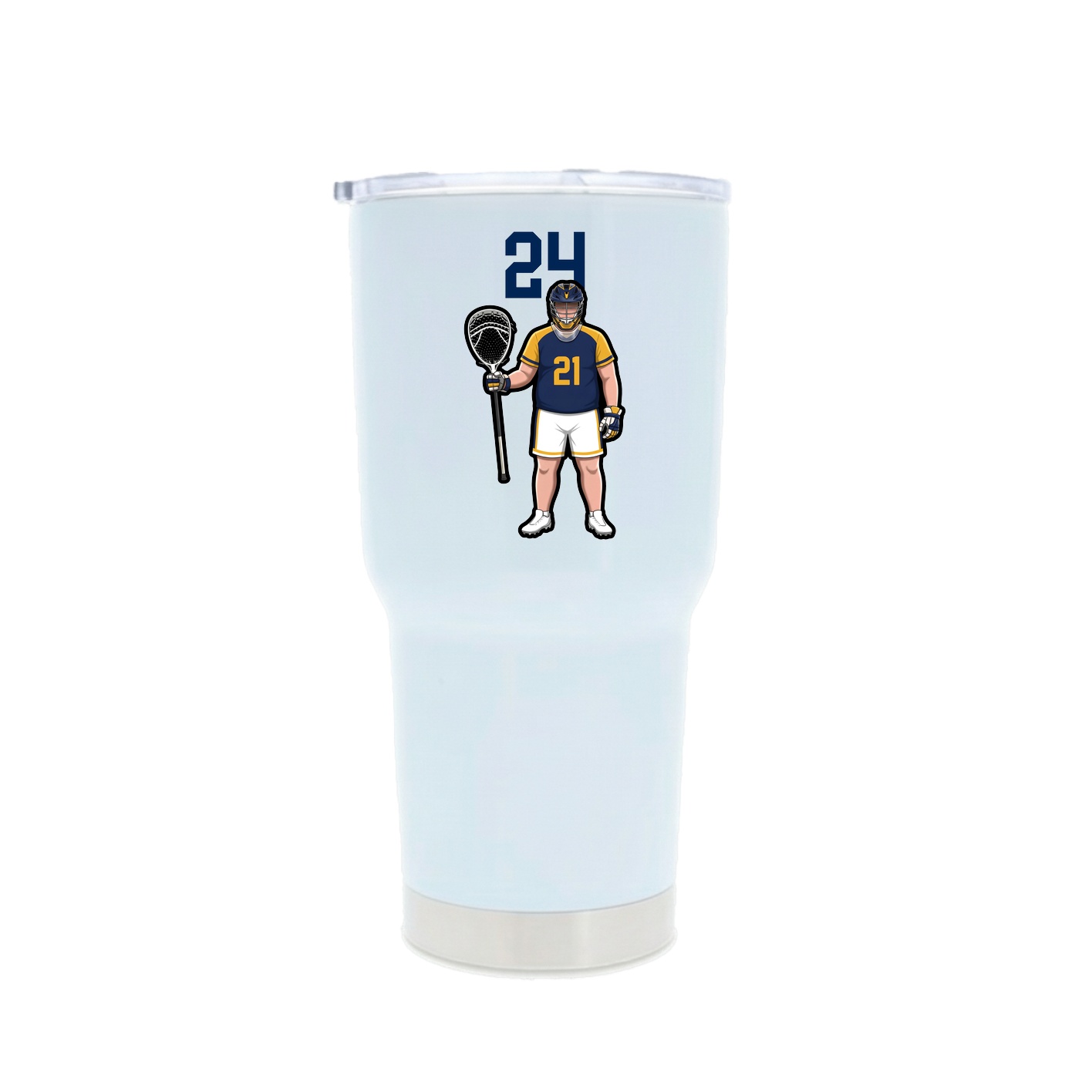 30oz Stainless Steel Tumbler — Number Top in White