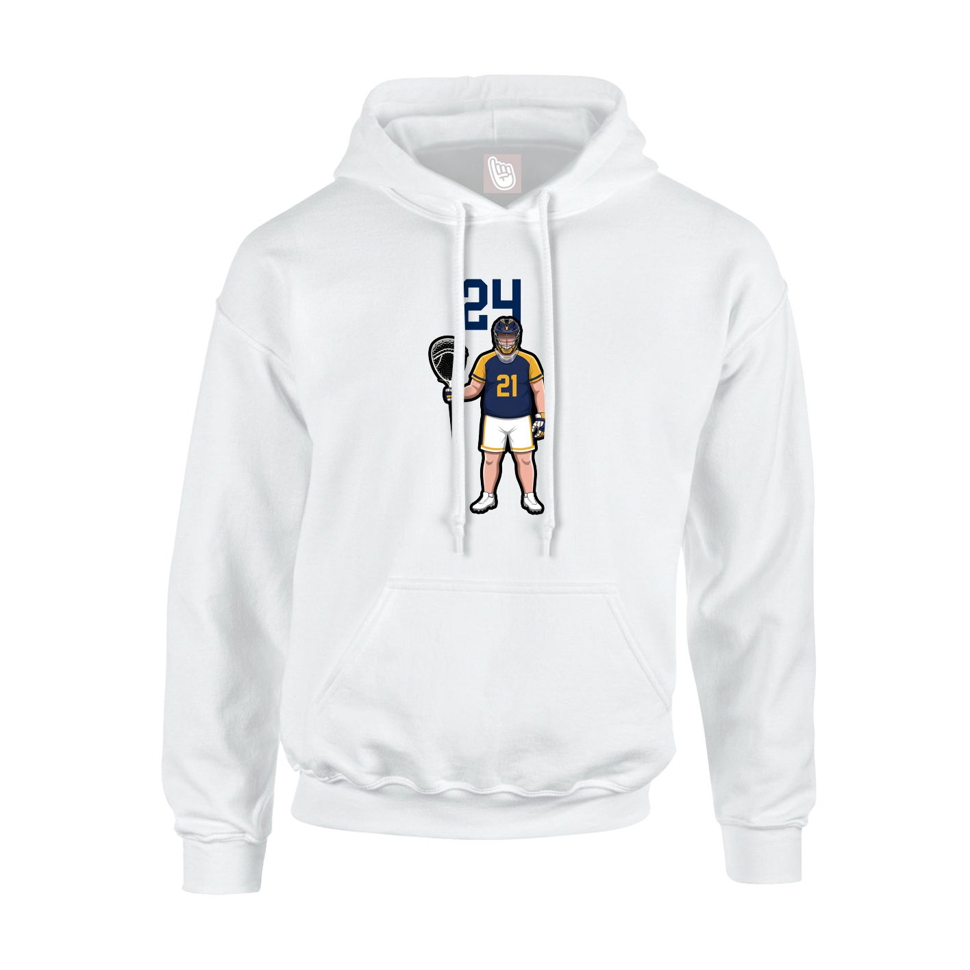 Youth Hoodie — Number Top in White