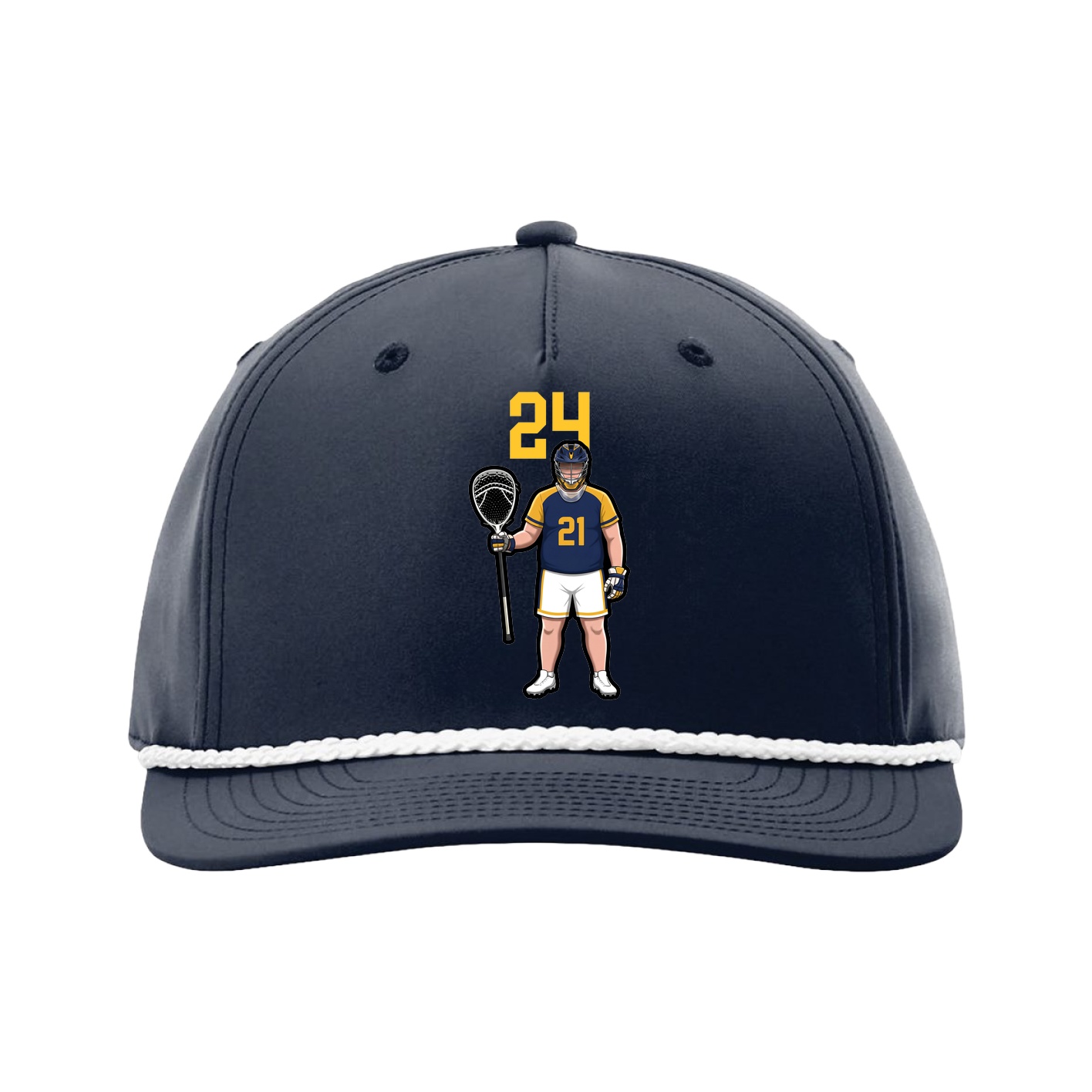 Five-Panel Classic Rope Cap — Number Top in Navy