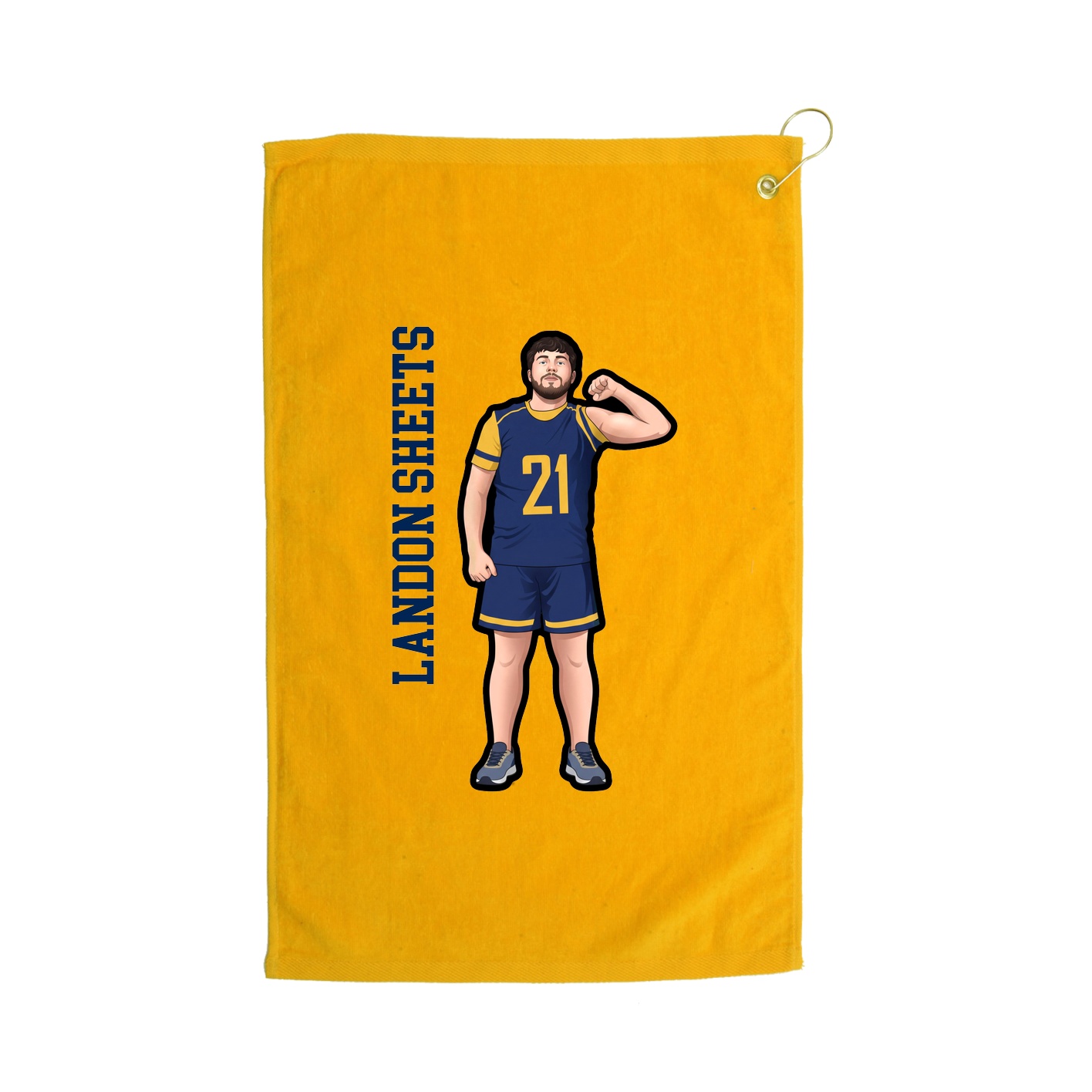 Golf Towel — Name Vertical in Gold