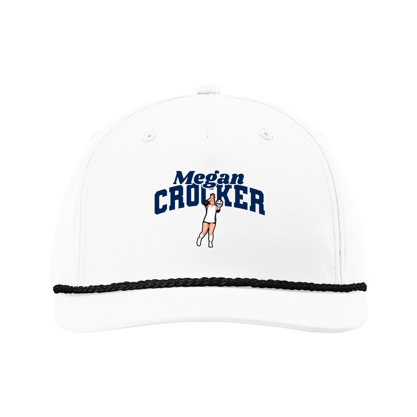 Five-Panel Classic Rope Cap — Signature Arch in White