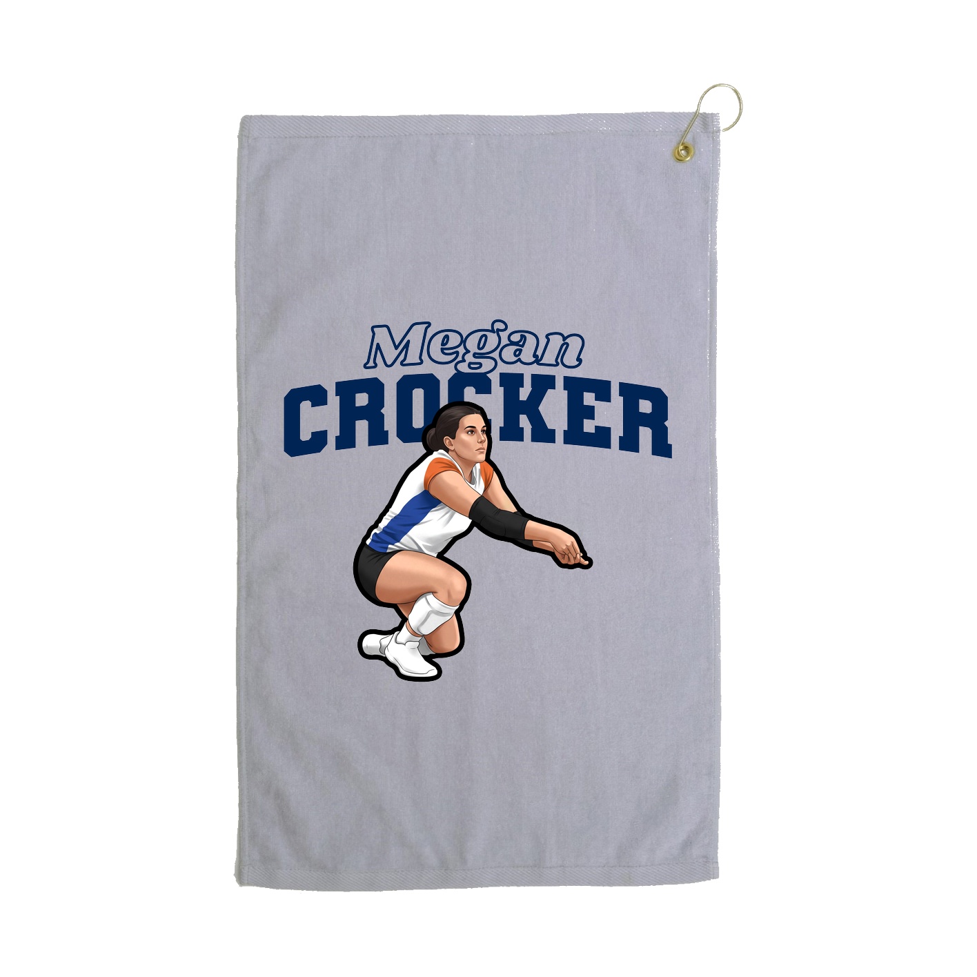 Golf Towel — Name Arch in Grey