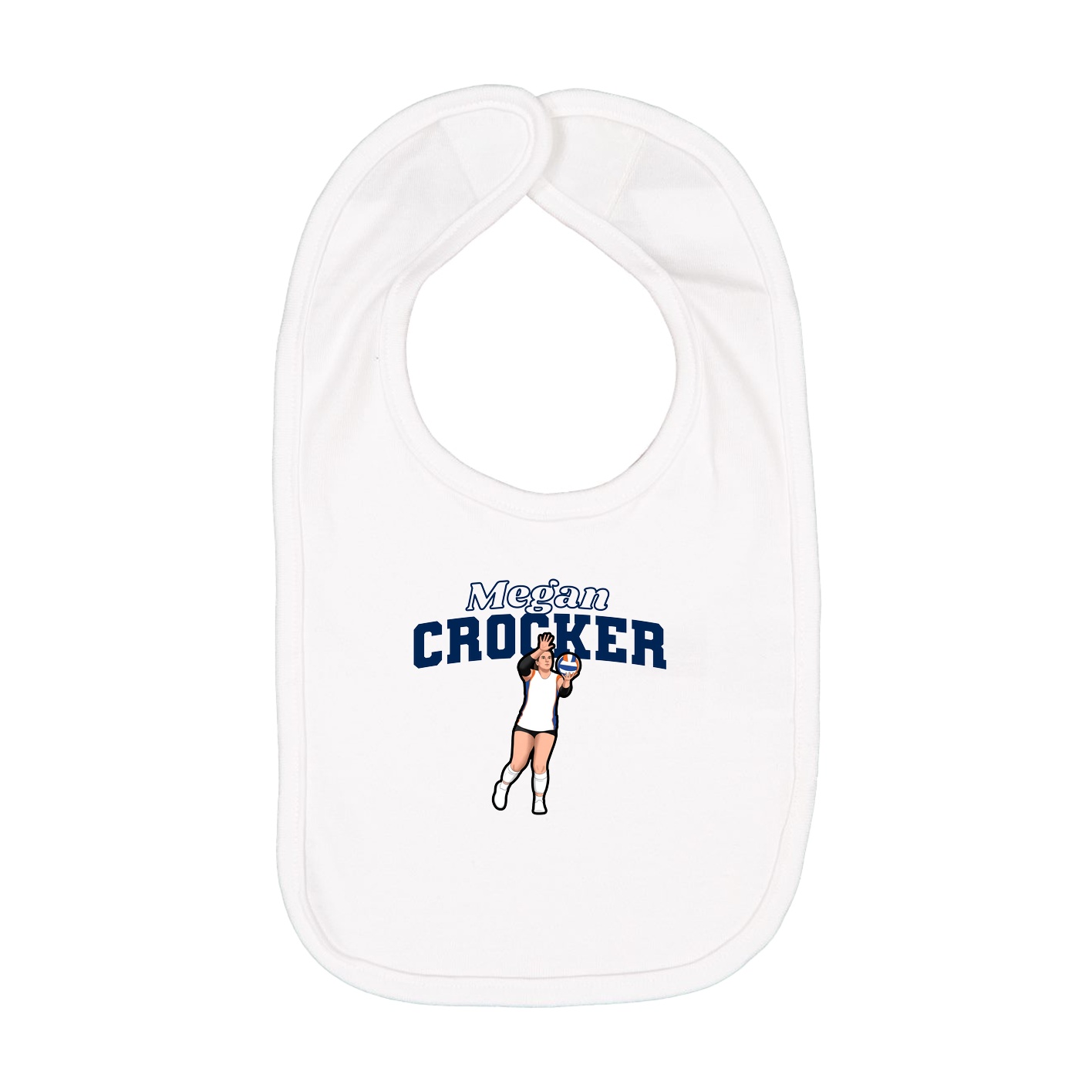 Infant Bib — Name Arch in White