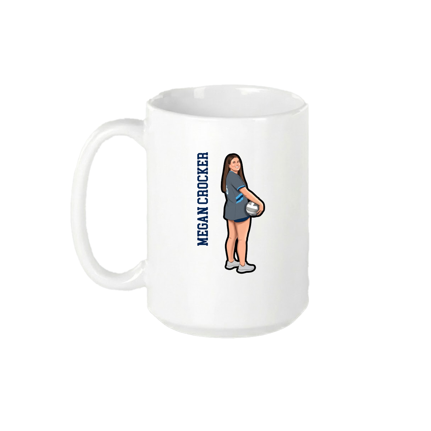 15oz Coffee Mug — Name Vertical in White