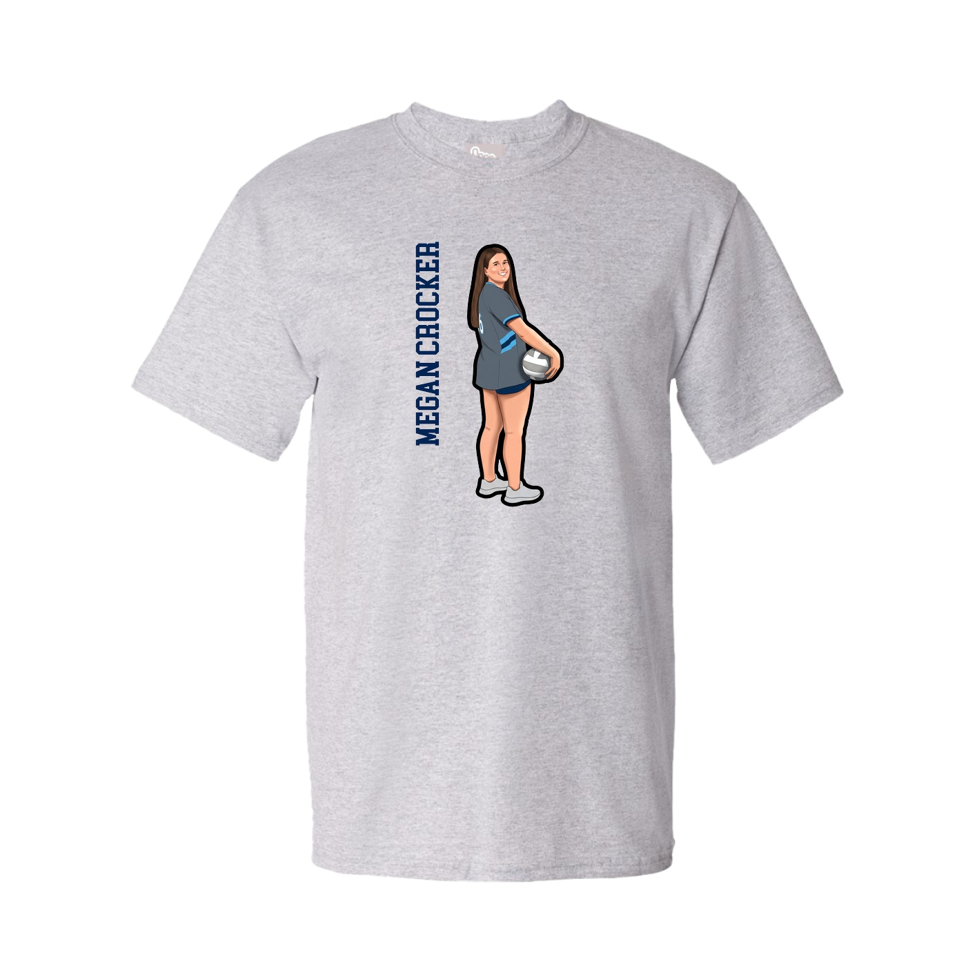 Youth Tee — Name Vertical in Grey