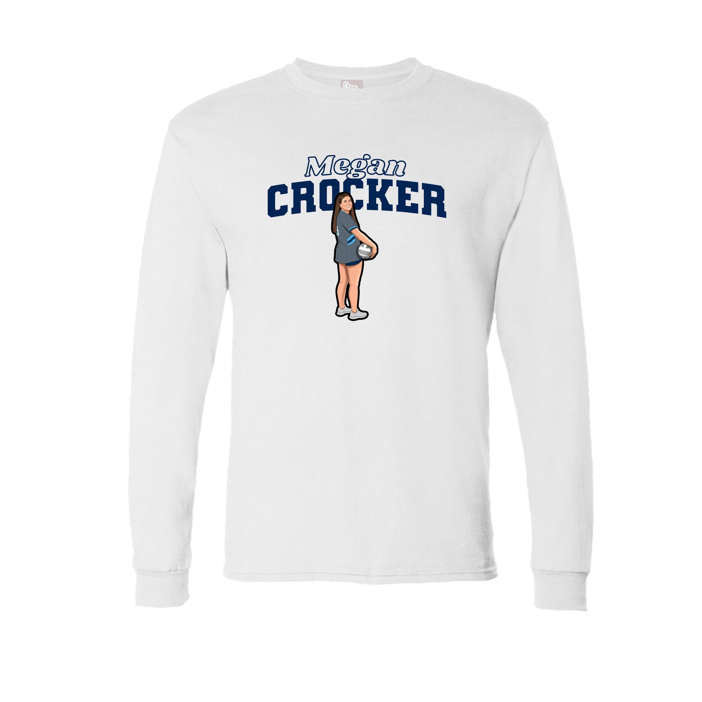 Long Sleeve Tee — Name Arch in White