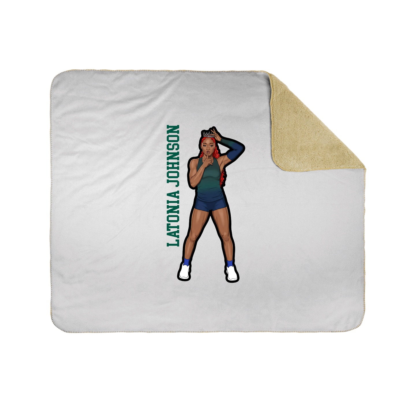 Throw Blanket — Name Vertical in White
