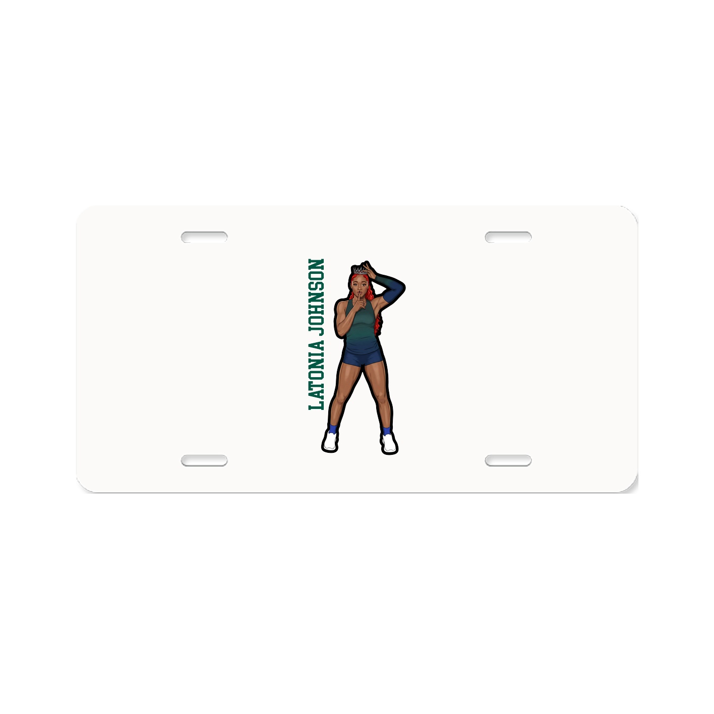 License Plate — Name Vertical in Classic