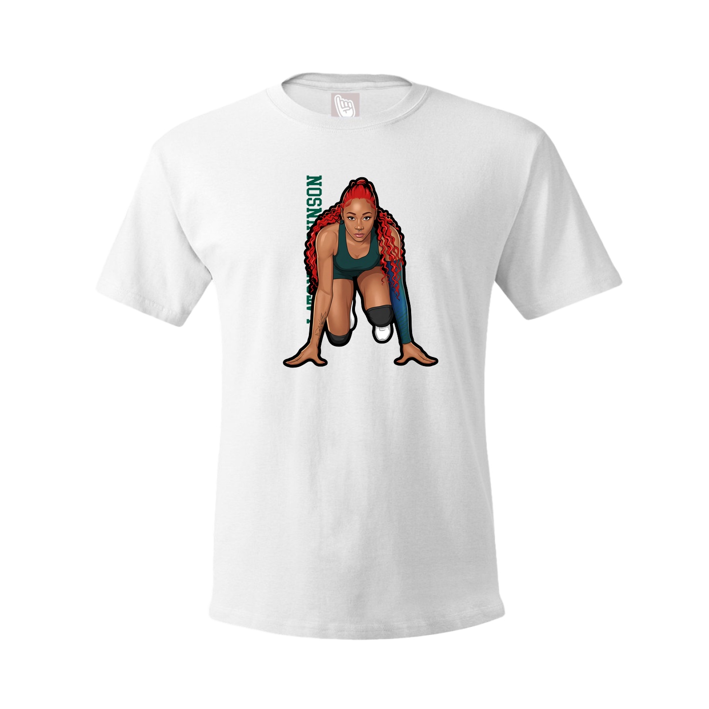 Tee — Name Vertical in White