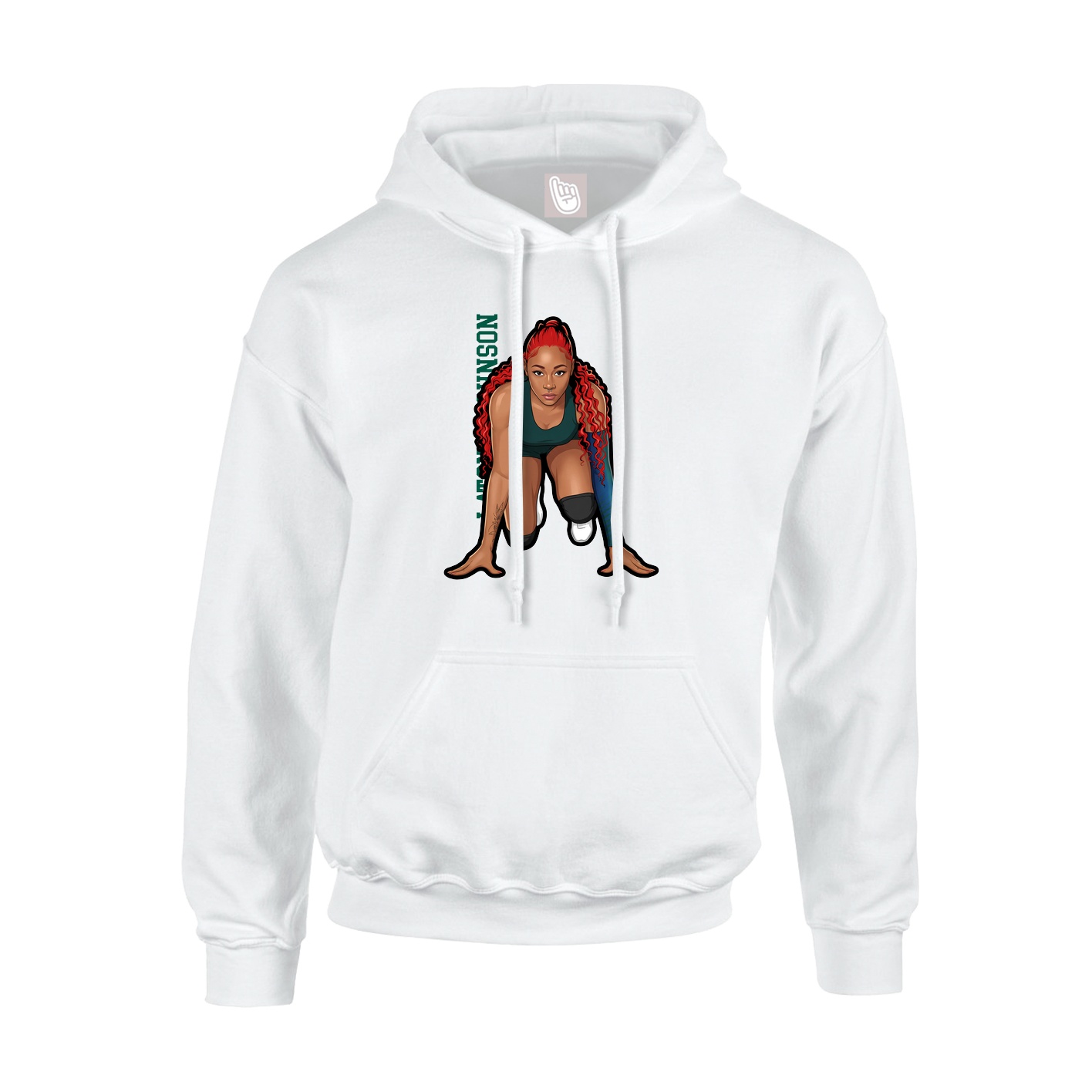 Hoodie — Name Vertical in White