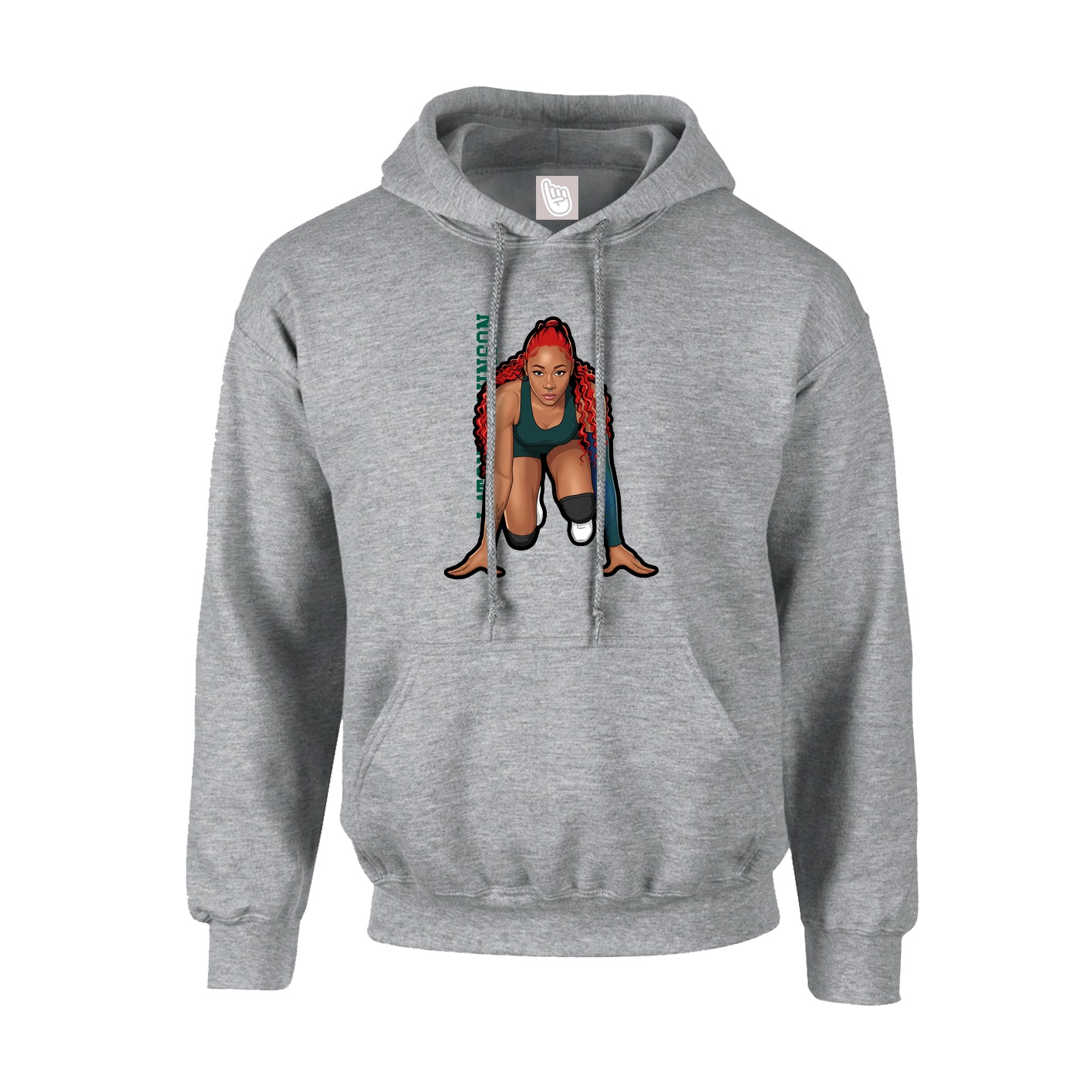 Youth Hoodie — Name Vertical in Grey