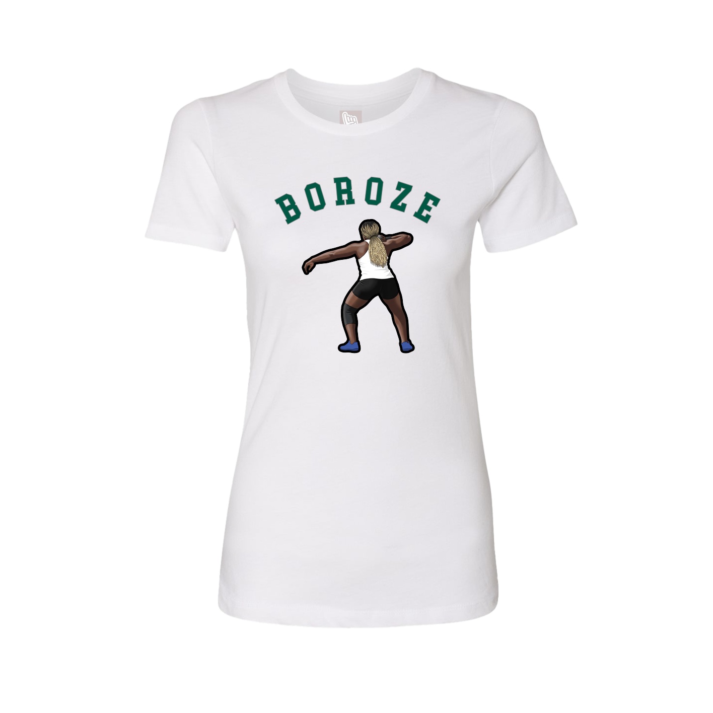 Fitted Women's Tee — Shirsey Arch in White