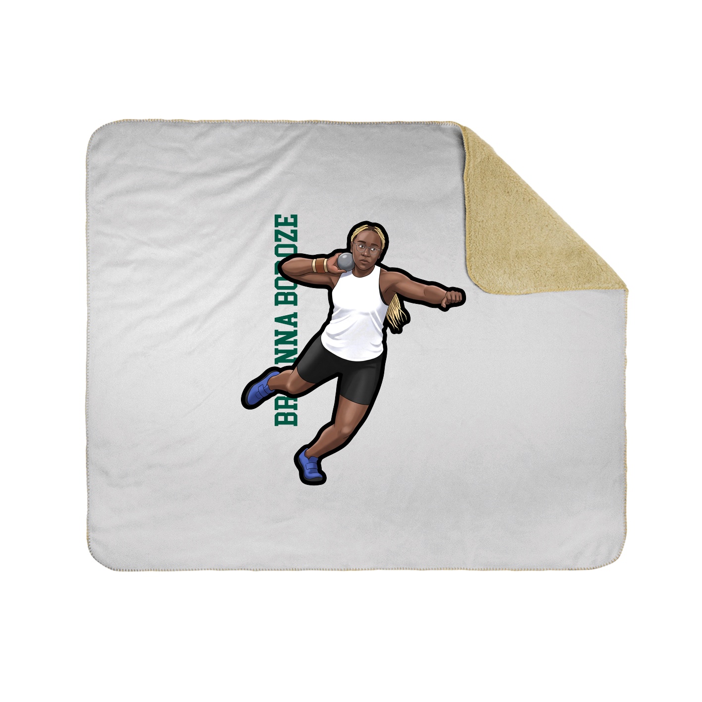 Throw Blanket — Name Vertical in White