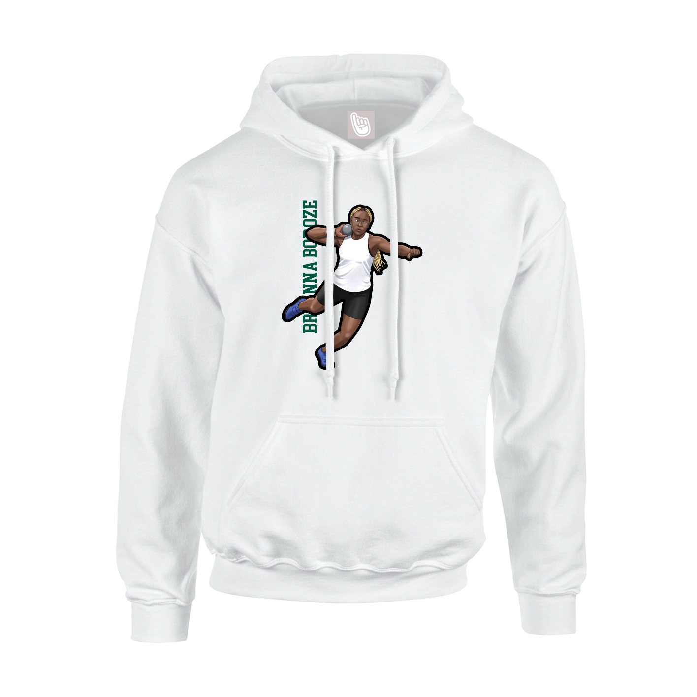 Youth Hoodie — Name Vertical in White