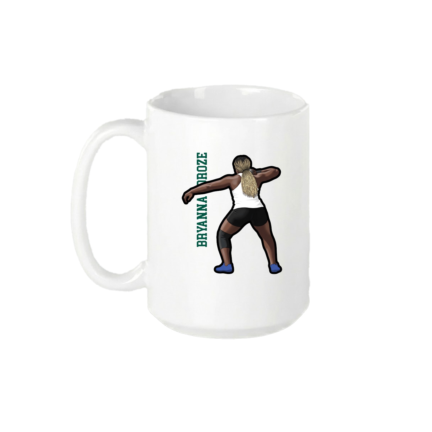 15oz Coffee Mug — Name Vertical in White