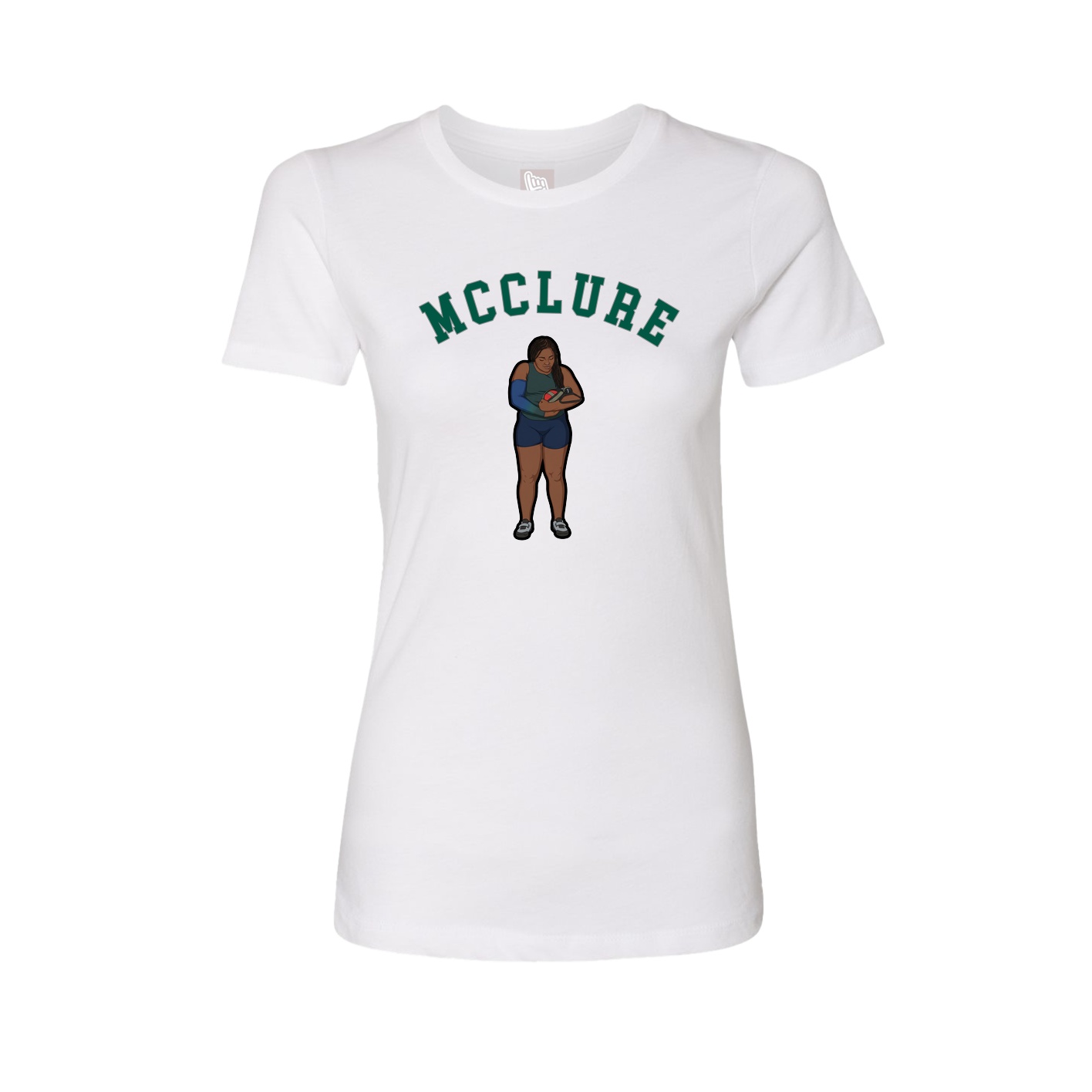 Fitted Women's Tee — Shirsey Arch in White