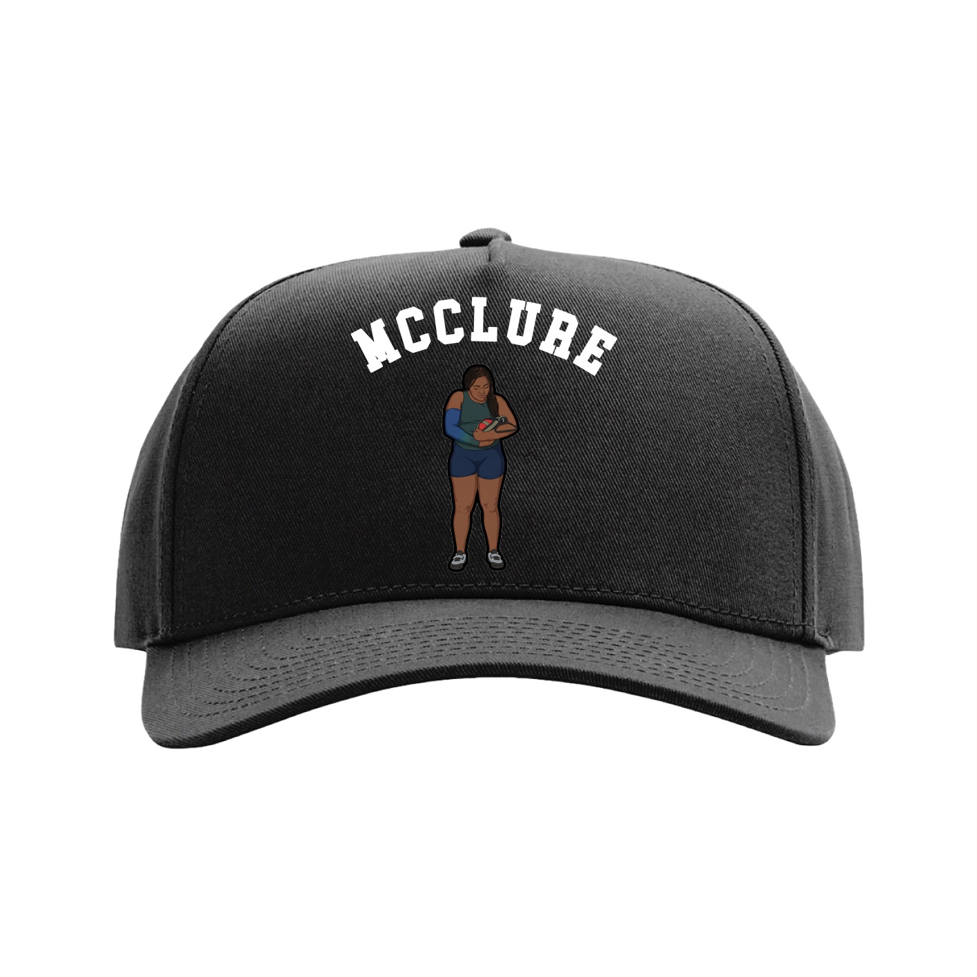 Full Fabric Five-Panel Champ Cap — Shirsey Arch in Black