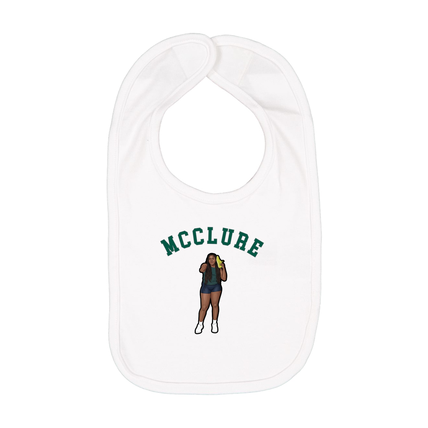 Infant Bib — Shirsey Arch in White