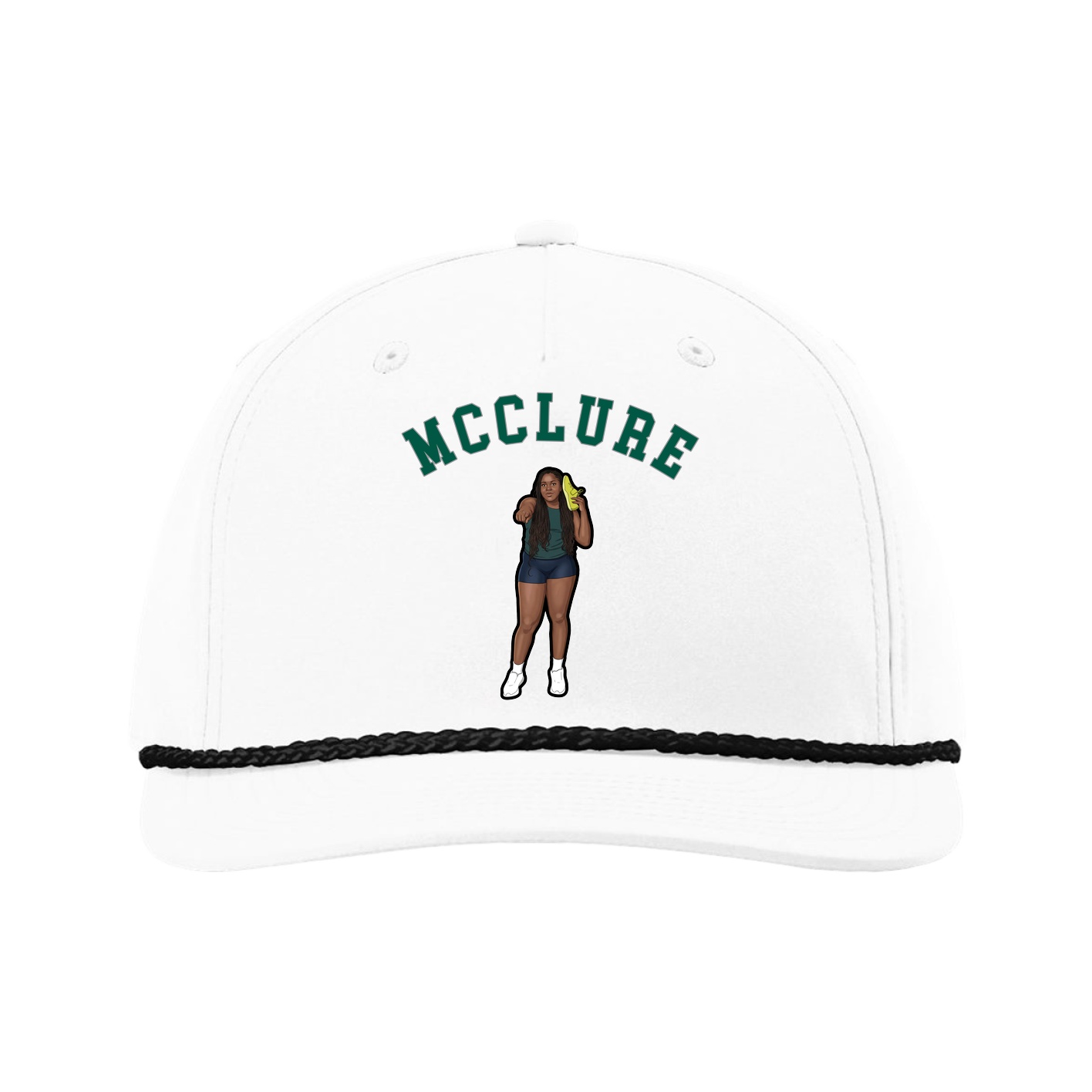 Five-Panel Classic Rope Cap — Shirsey Arch in White
