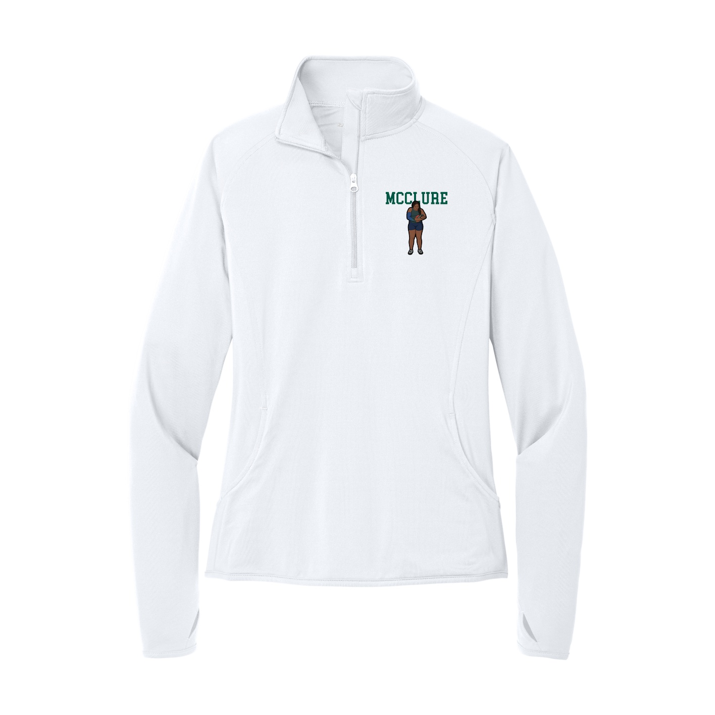 Women's Q-Zip Pullover — Shirsey in White