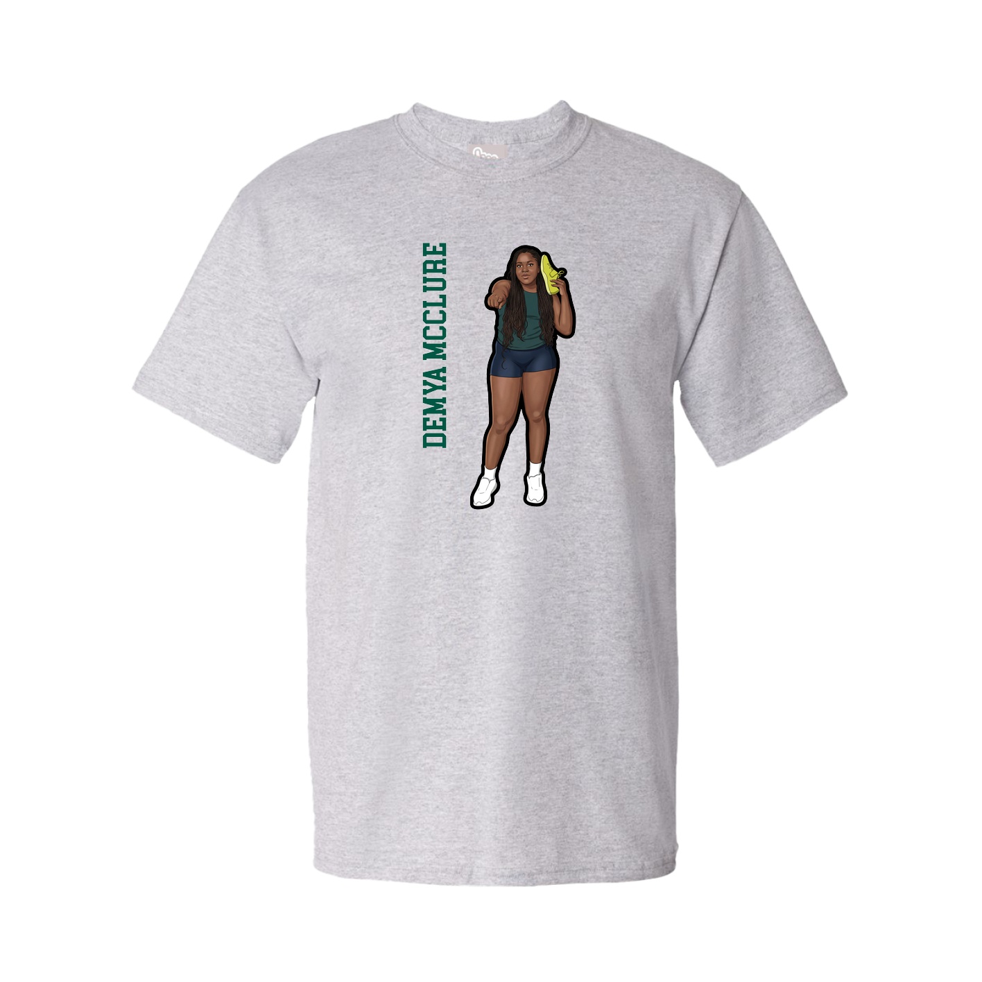 Tee — Name Vertical in Grey
