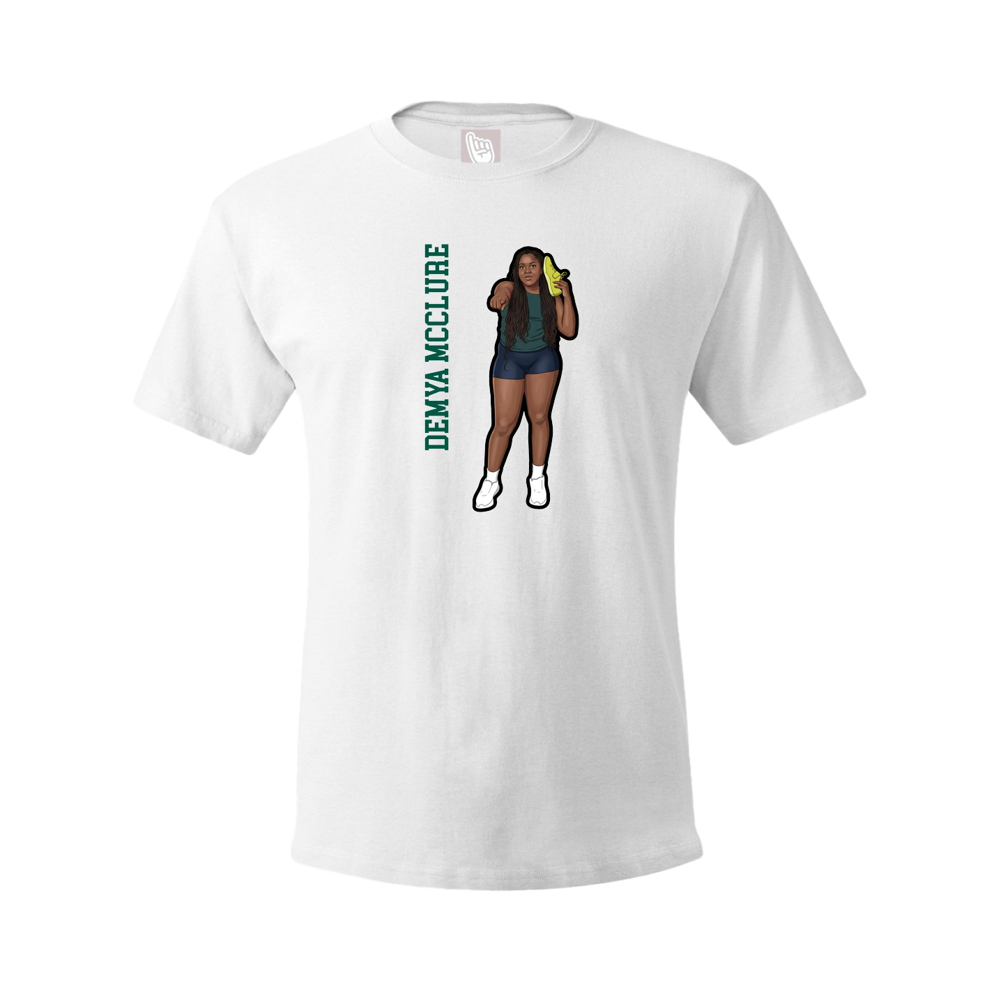 Youth Tee — Name Vertical in White