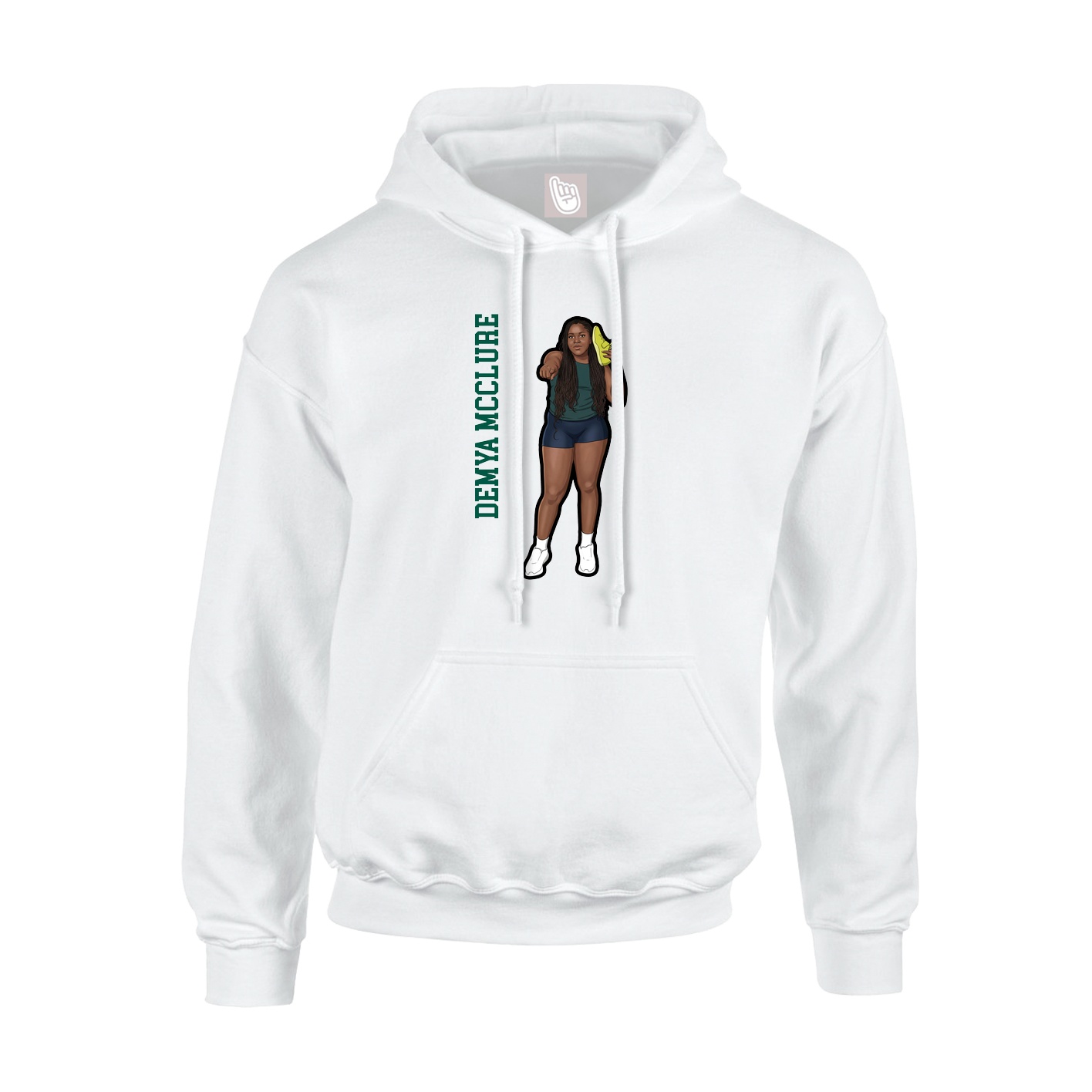 Youth Hoodie — Name Vertical in White