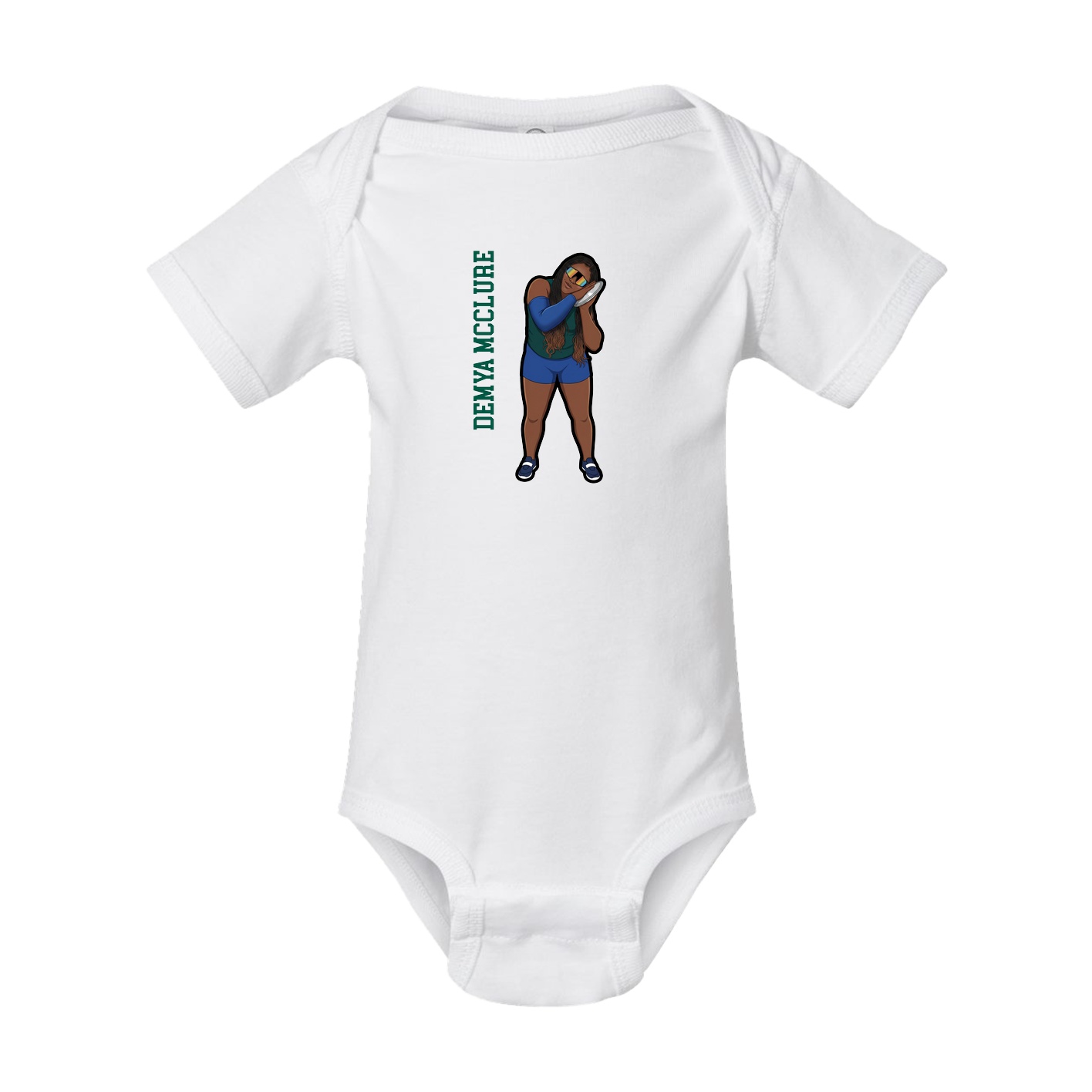 Baby Onesie — Name Vertical in White