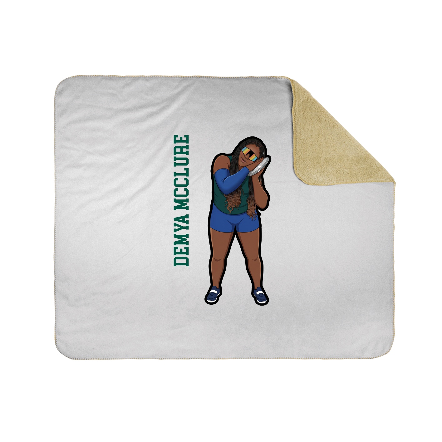 Throw Blanket — Name Vertical in White