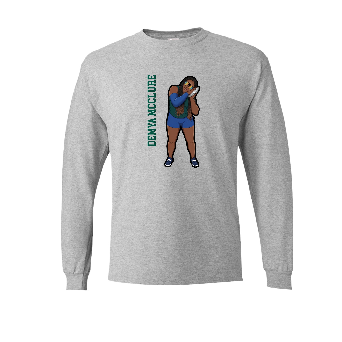 Long Sleeve Tee — Name Vertical in Grey