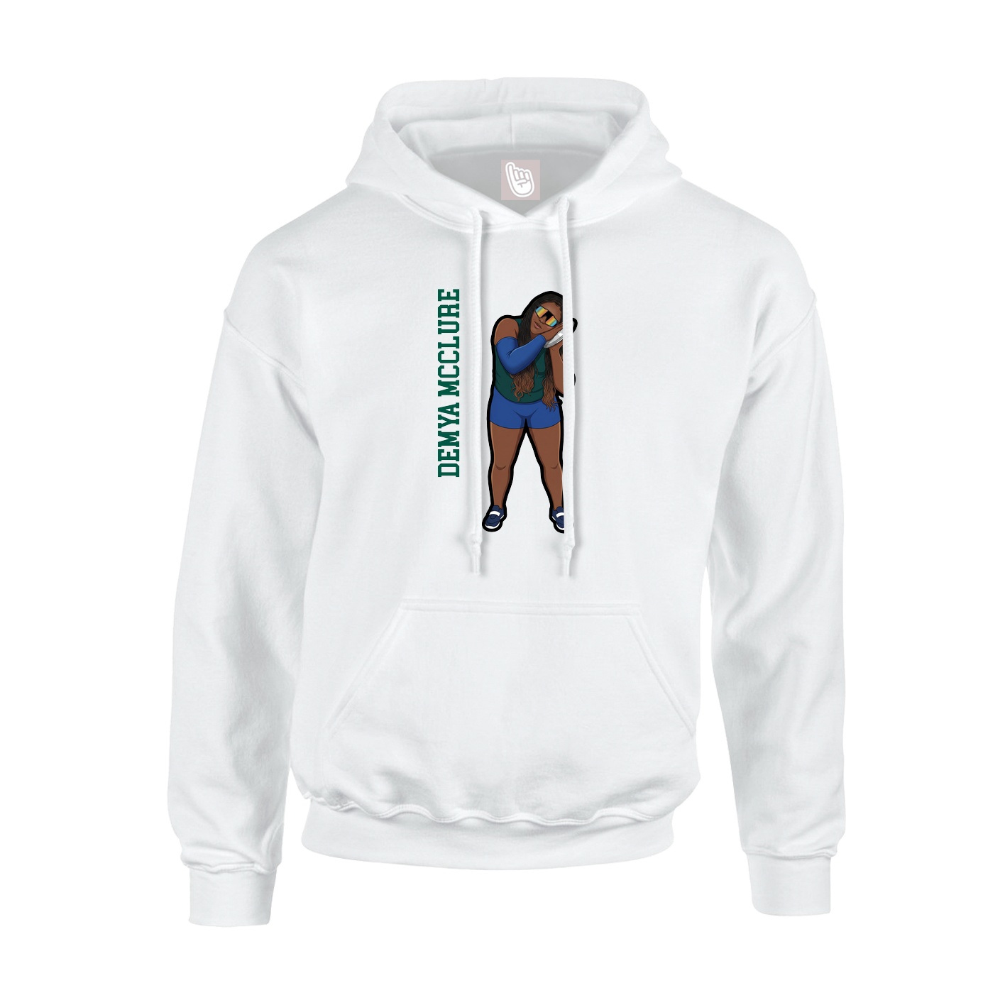 Hoodie — Name Vertical in White