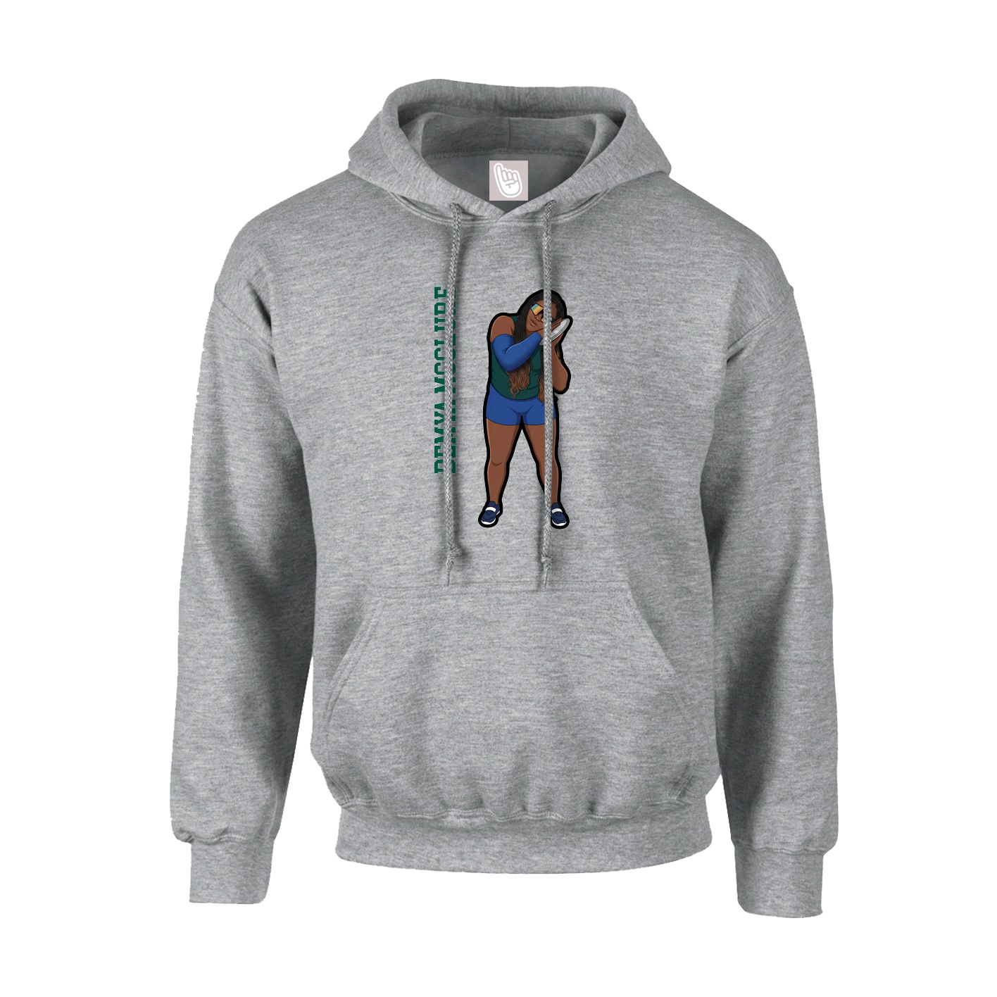 Youth Hoodie — Name Vertical in Grey