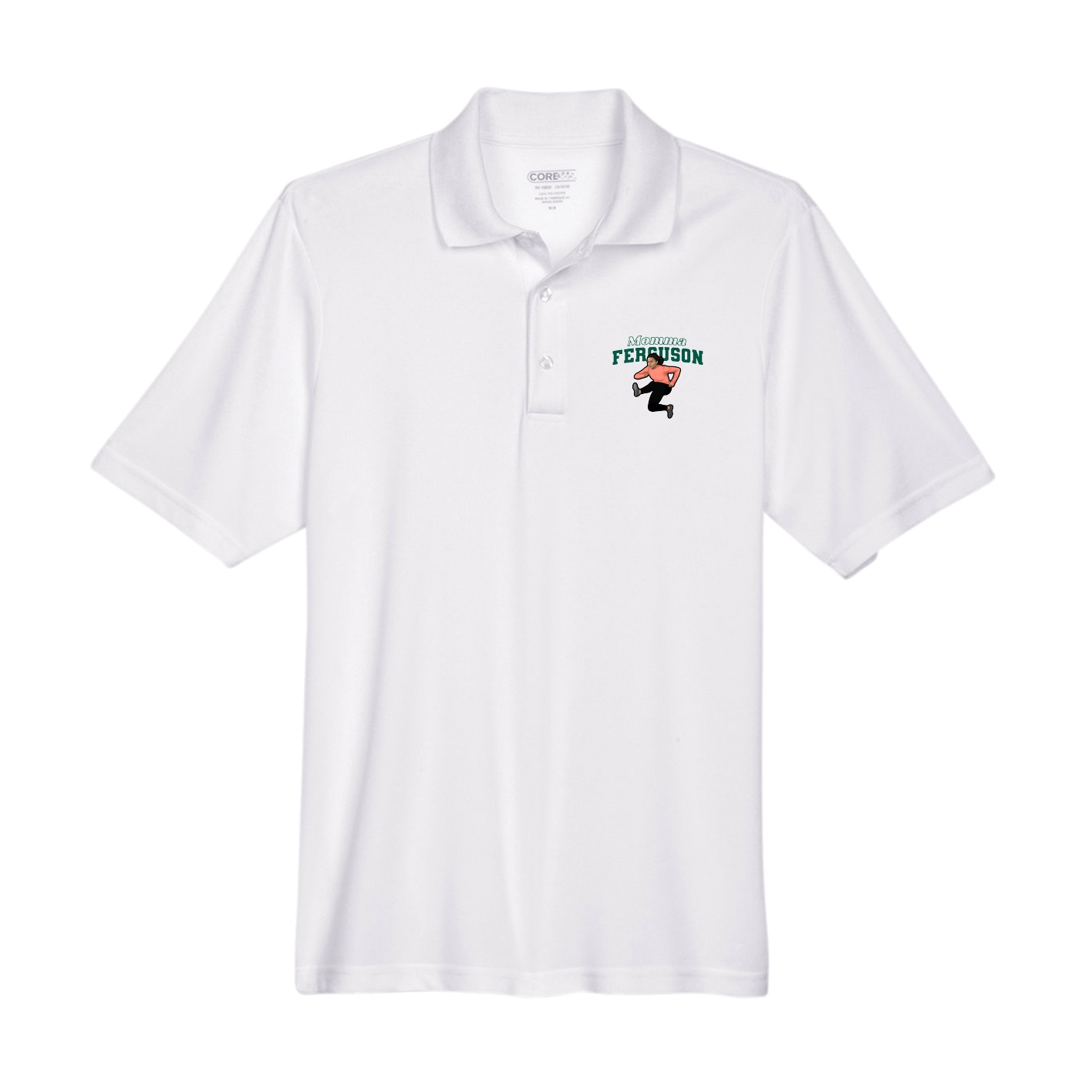 Performance Polo — Mothers Day Block in White
