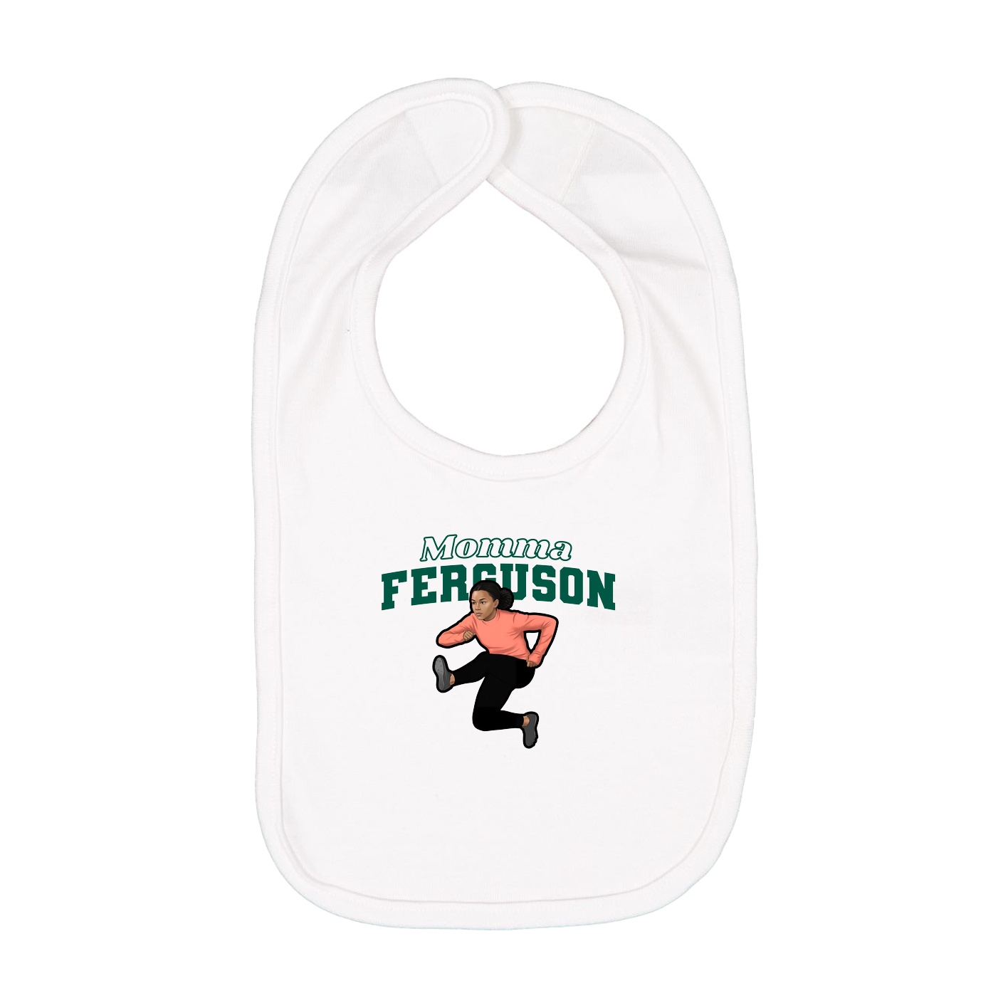 Infant Bib — Mothers Day Block in White