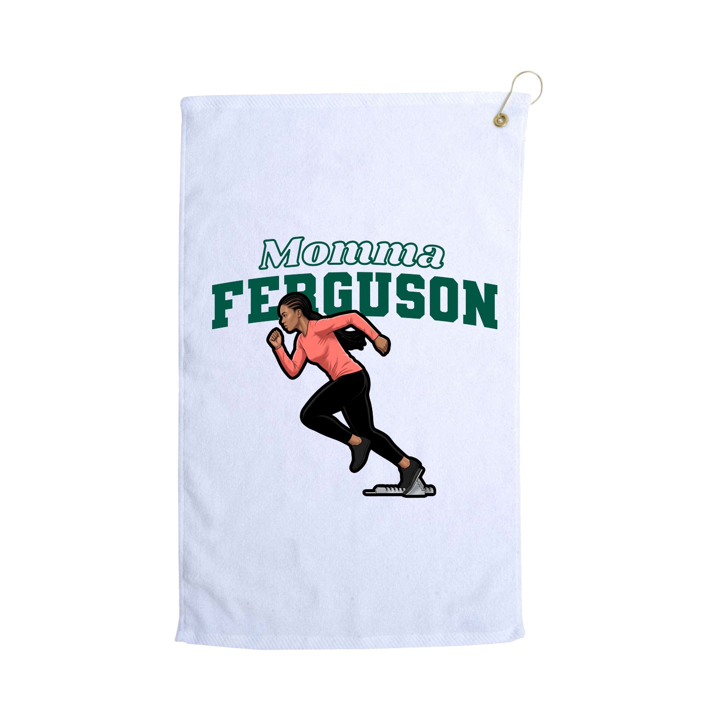 Golf Towel — Mothers Day Block in White