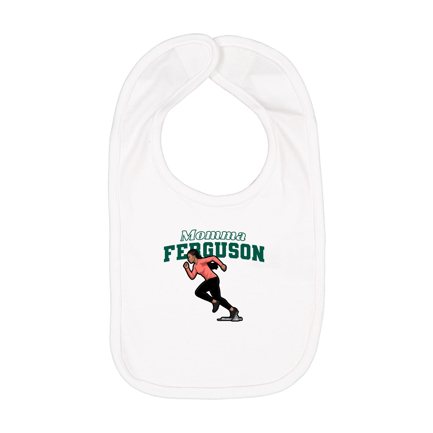 Infant Bib — Mothers Day Block in White