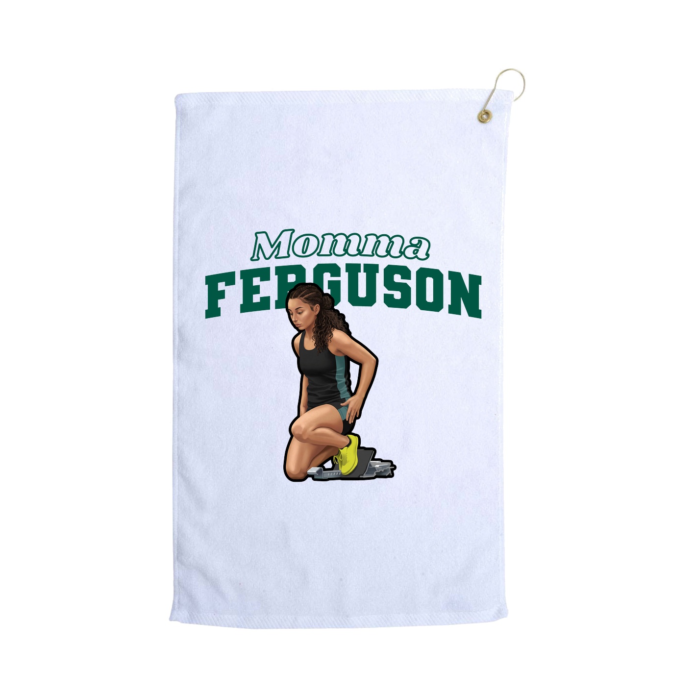 Golf Towel — Mothers Day Block in White