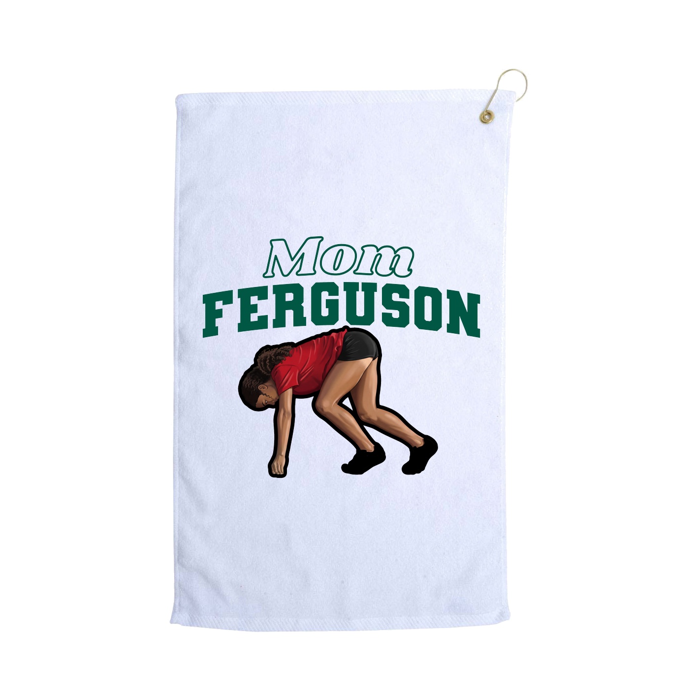 Golf Towel — Mothers Day Block in White