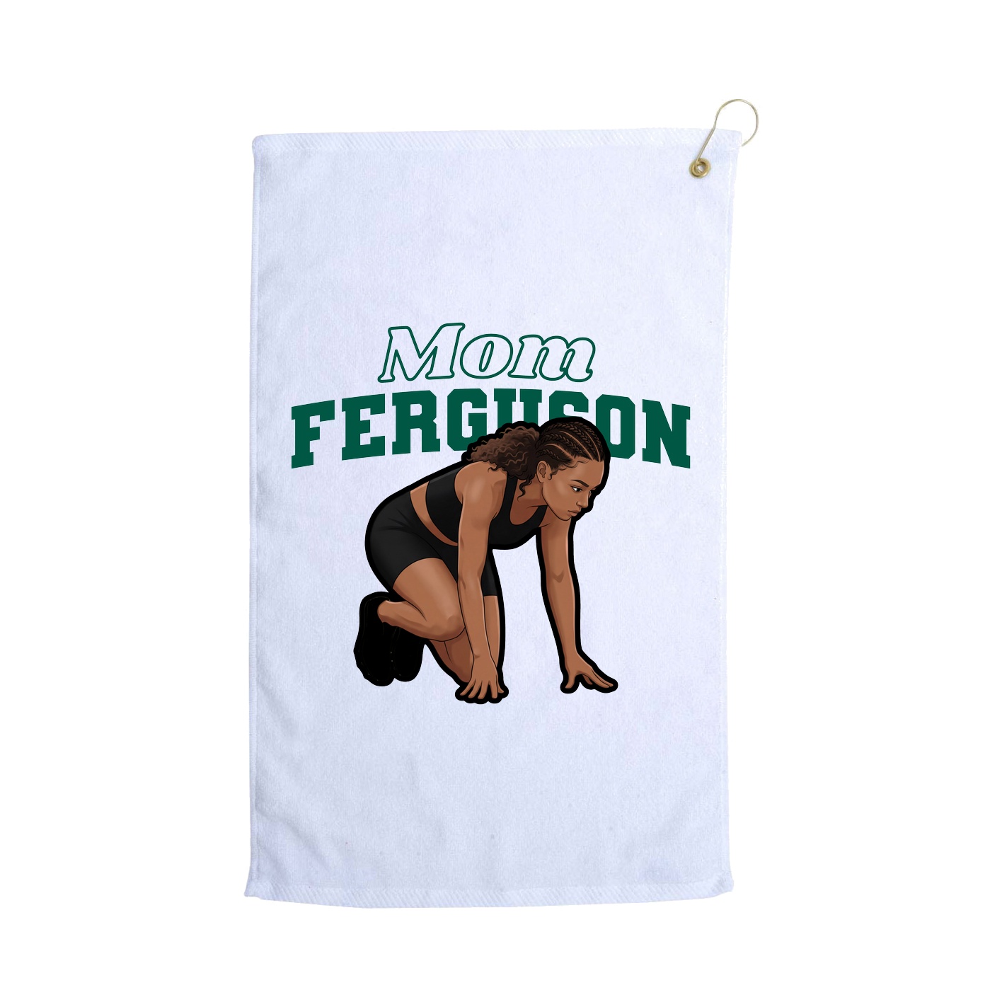 Golf Towel — Mothers Day Block in White